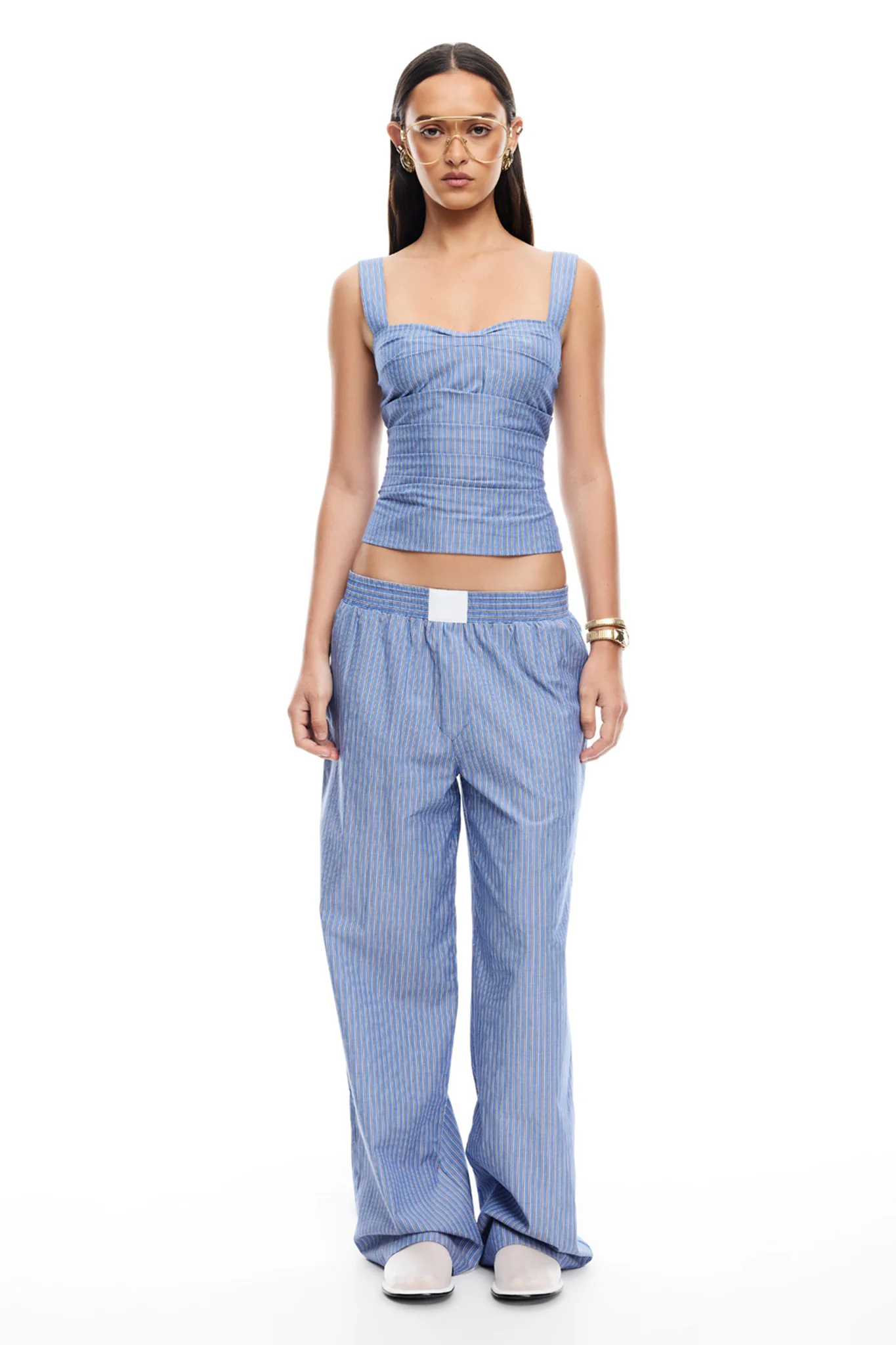 LIONESS Cobain Pants Navy Stripe - Ruaus