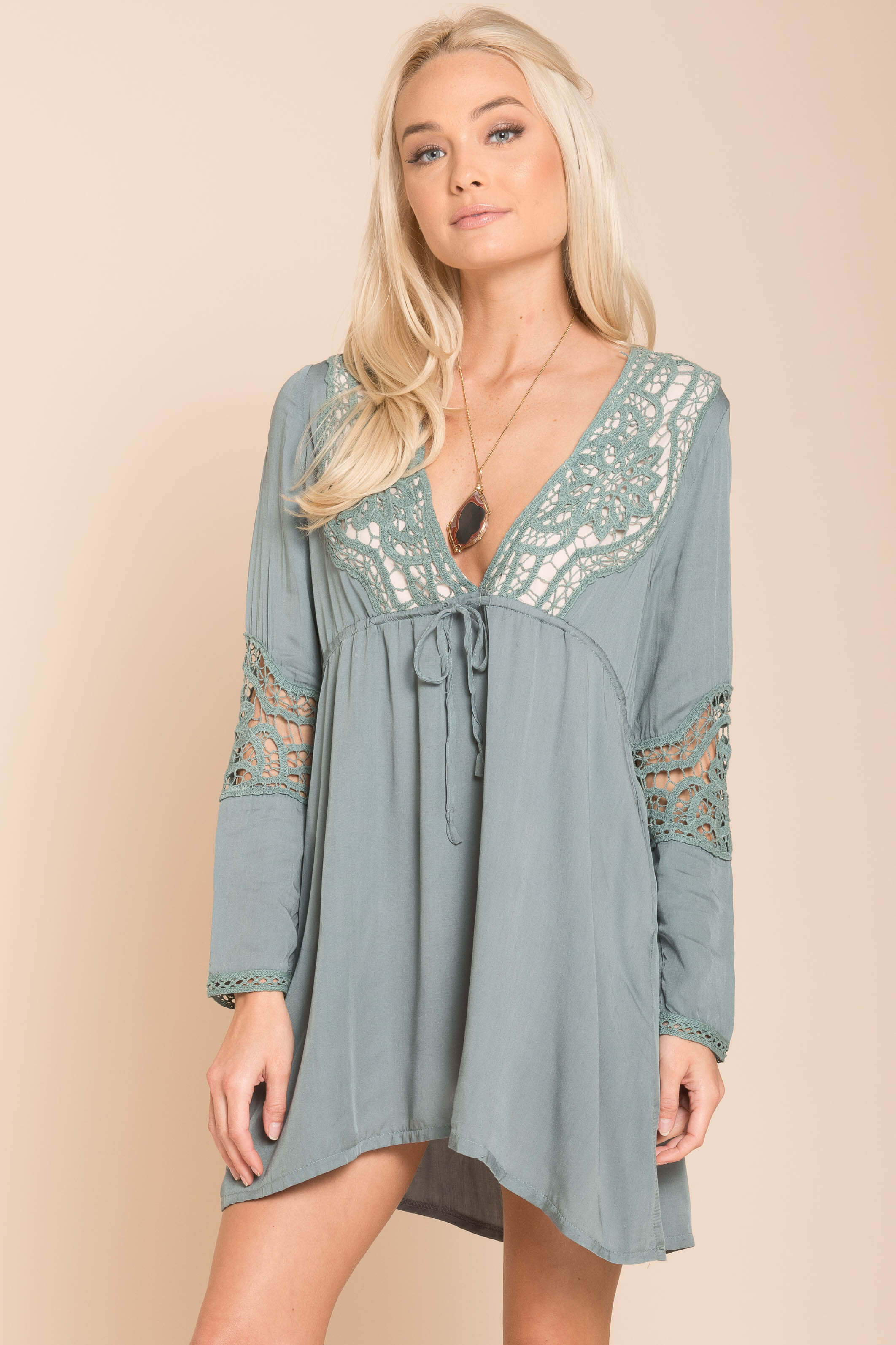 Lily Embroidered Tunic Green - Ruaus
