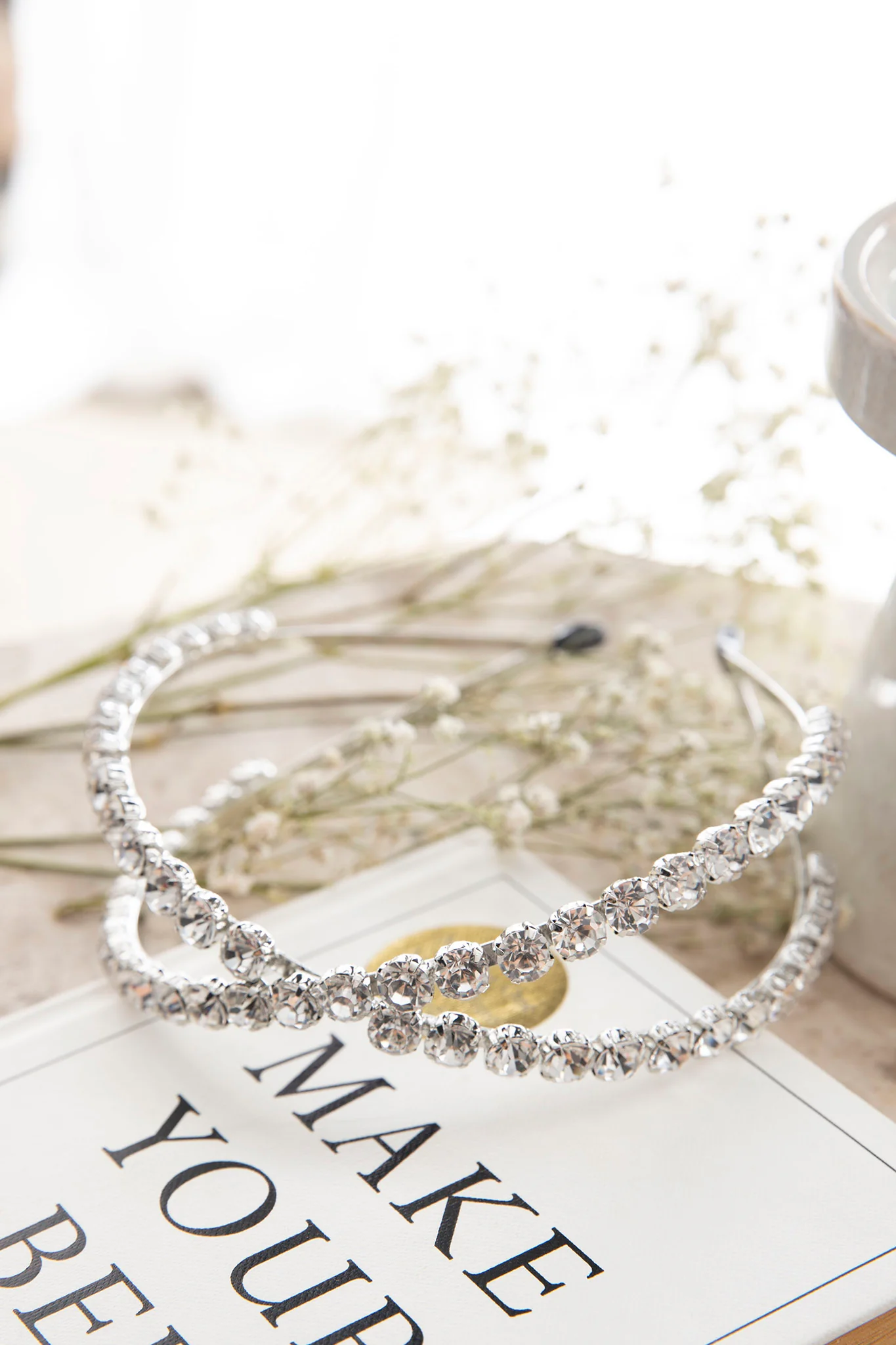 Silver Screen Rhinestone Headband Silver - Ruaus