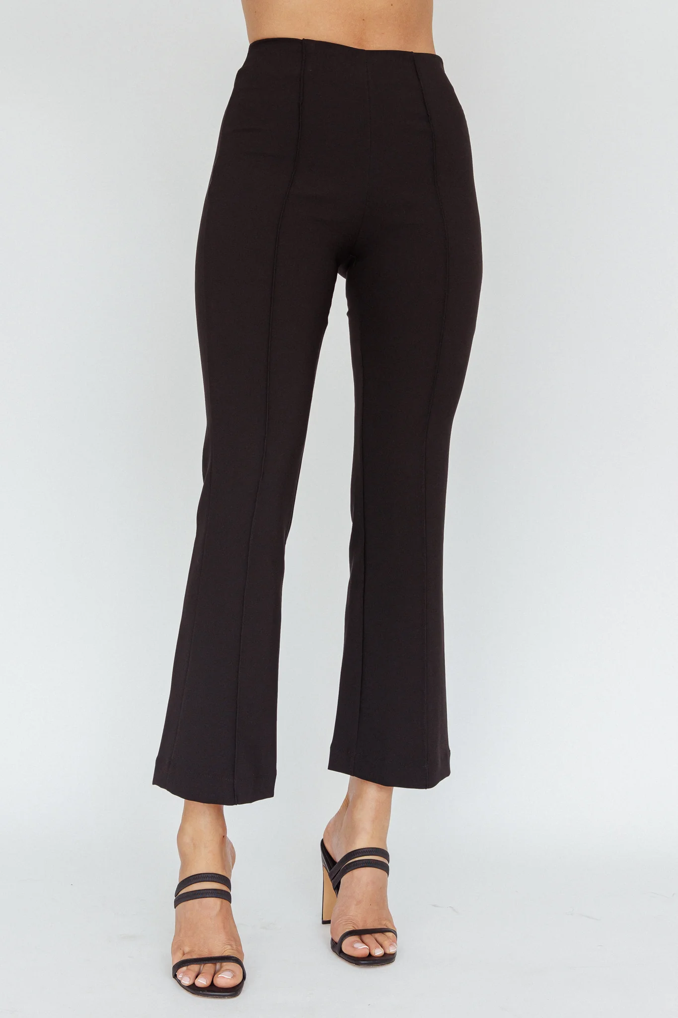Sabria Mid-Rise Flare Pants Black - Ruaus