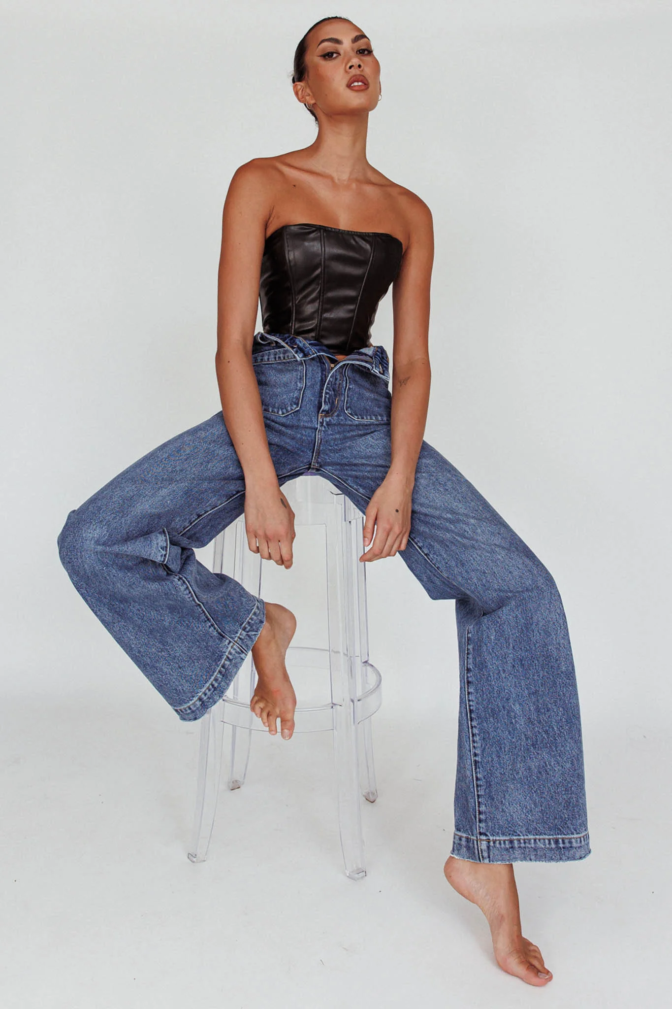 ROLLA'S Sailor Jean Janet Recycled Mid Vintage Blue - Ruaus