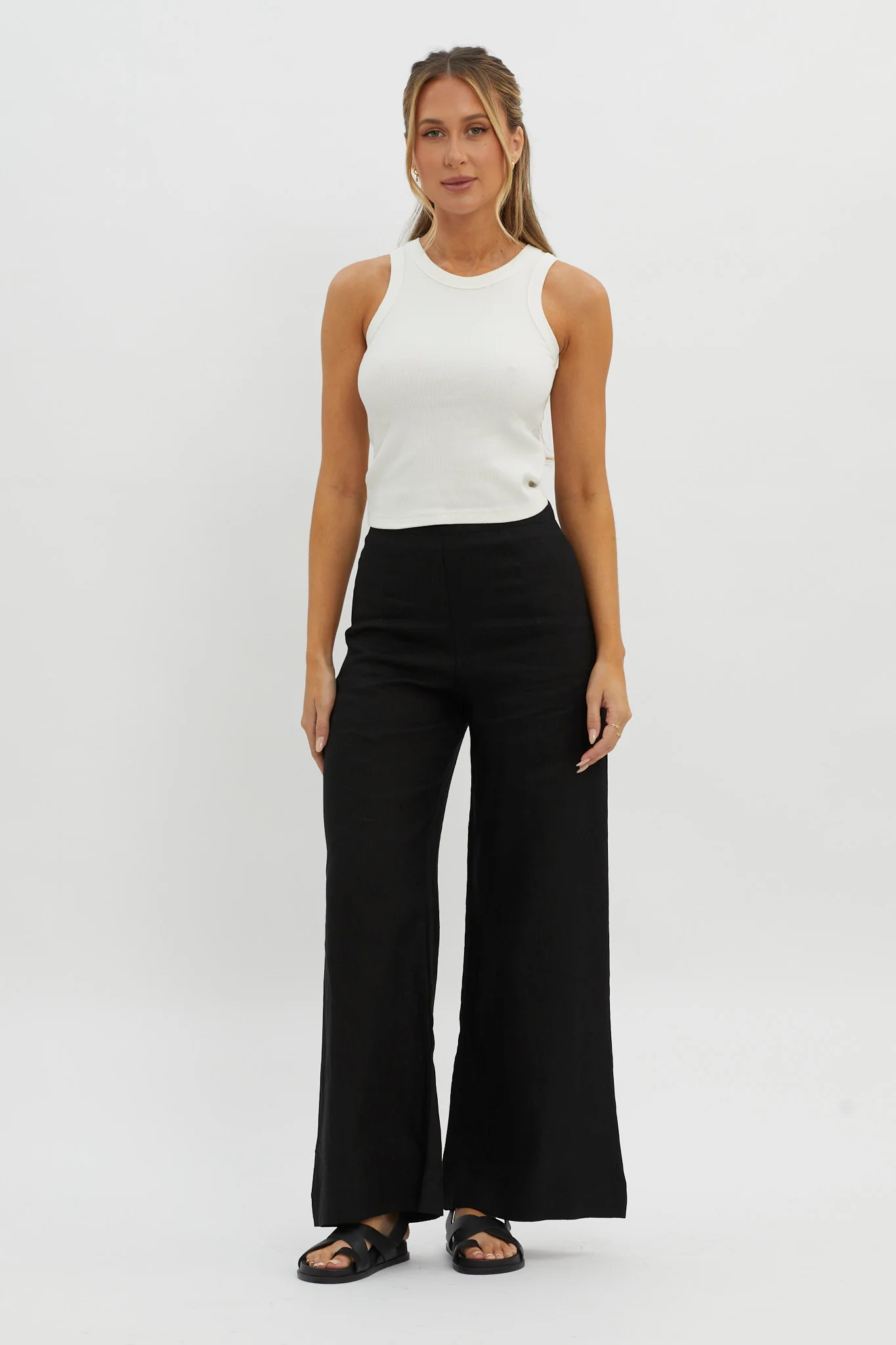 Wanda Wide Leg Pants Black - Ruaus