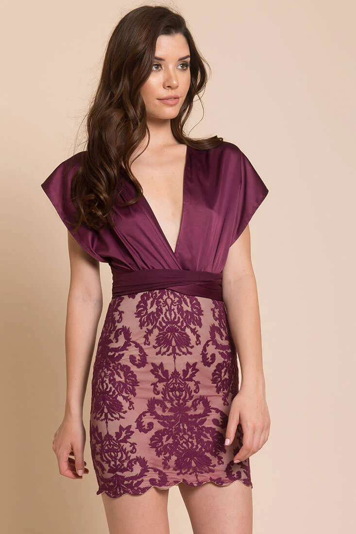 Kinsley Cross Back Dress Plum - Ruaus