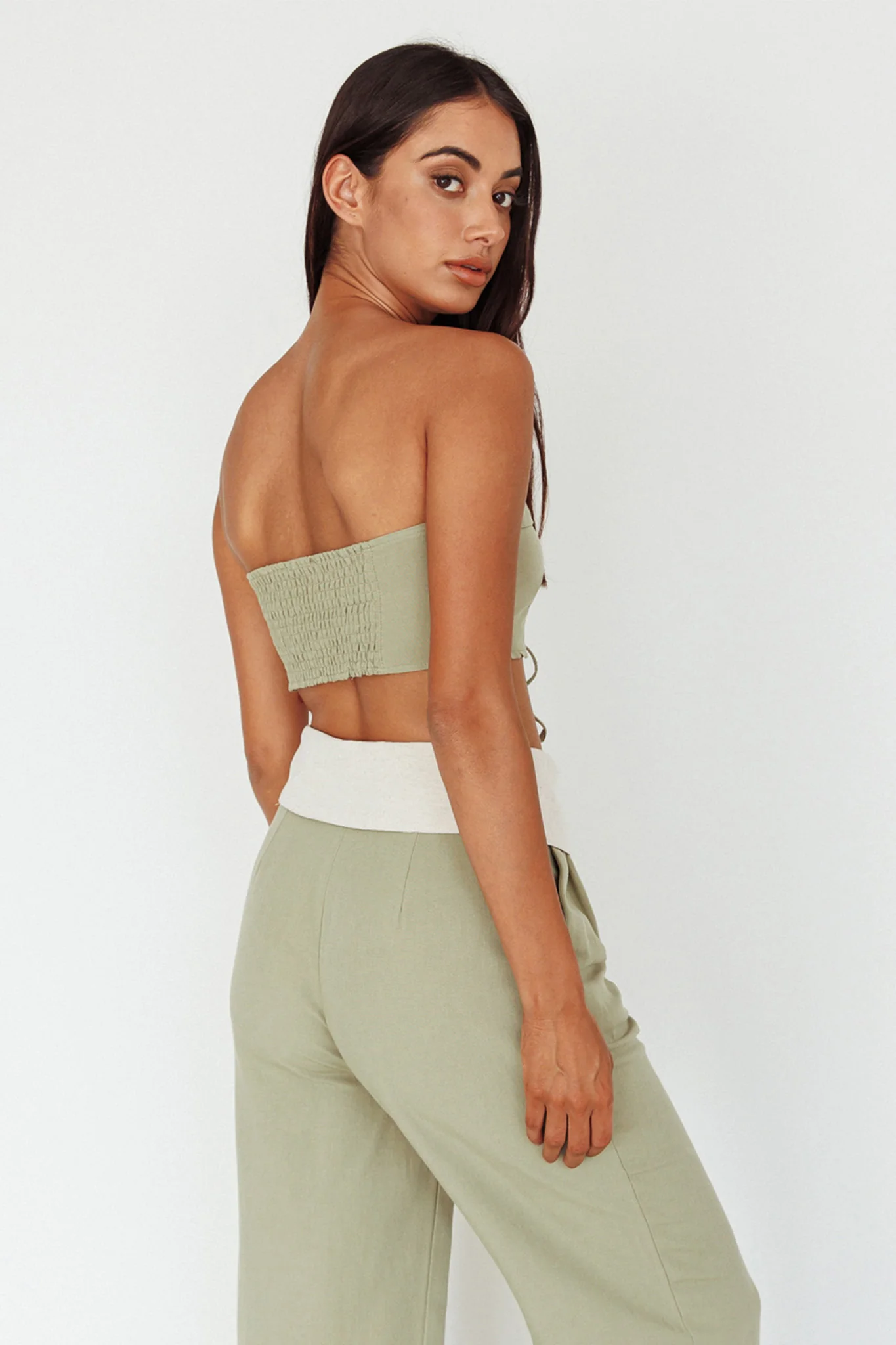 East Village Foldover Pants Sage - Ruaus