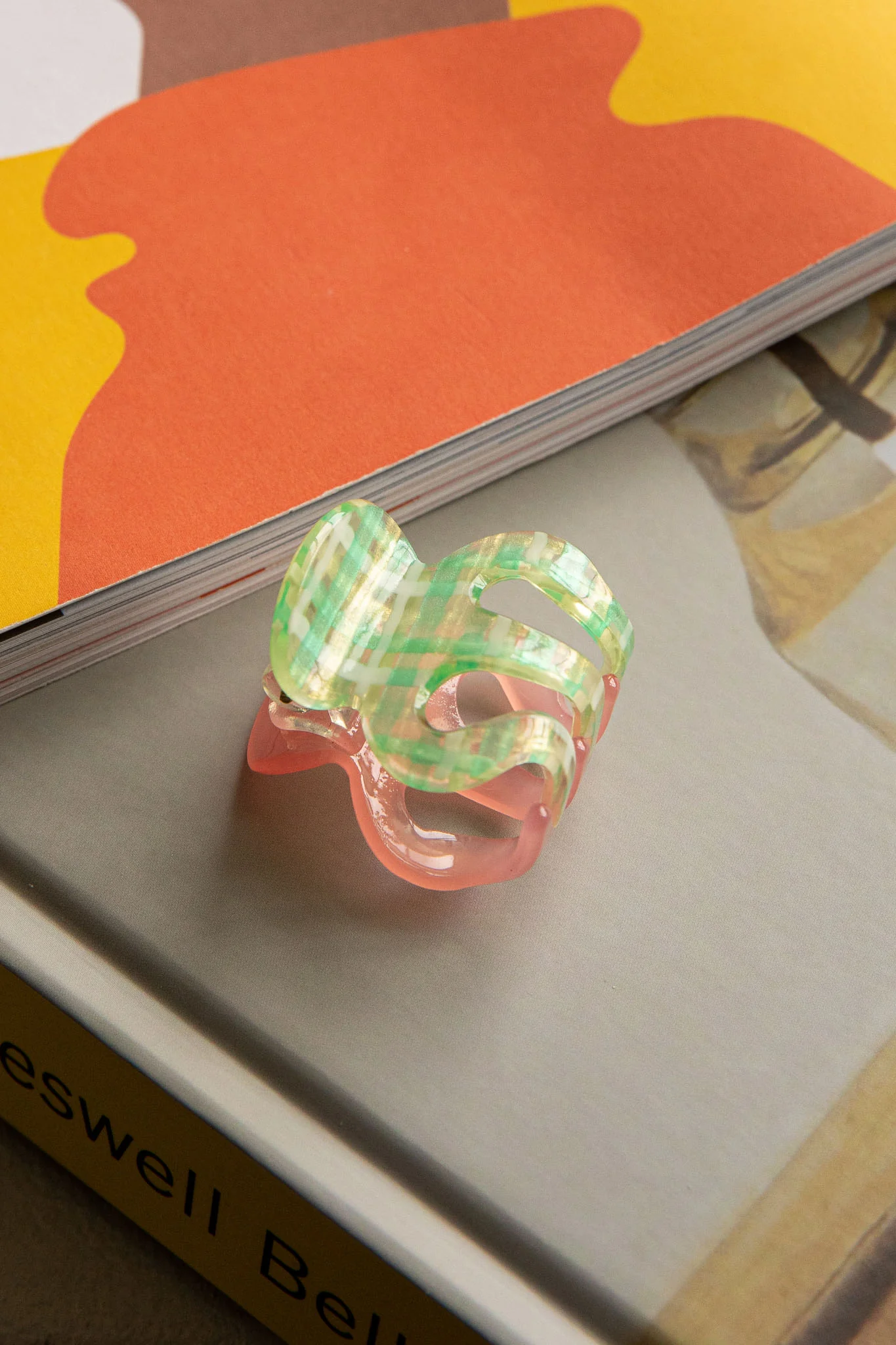 Anita Two-Side Hair Clip Green/Pink - Ruaus