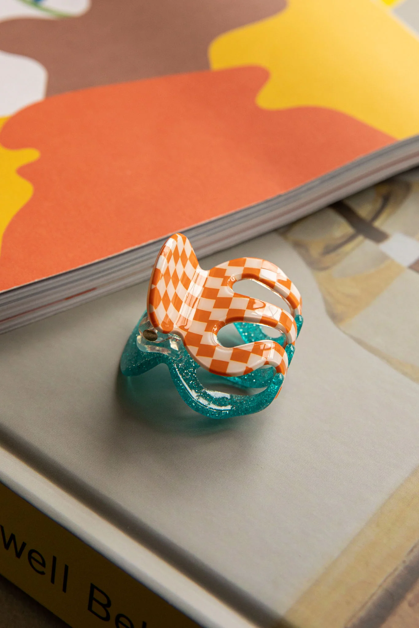 Anita Two-Side Hair Clip Blue/Orange - Ruaus