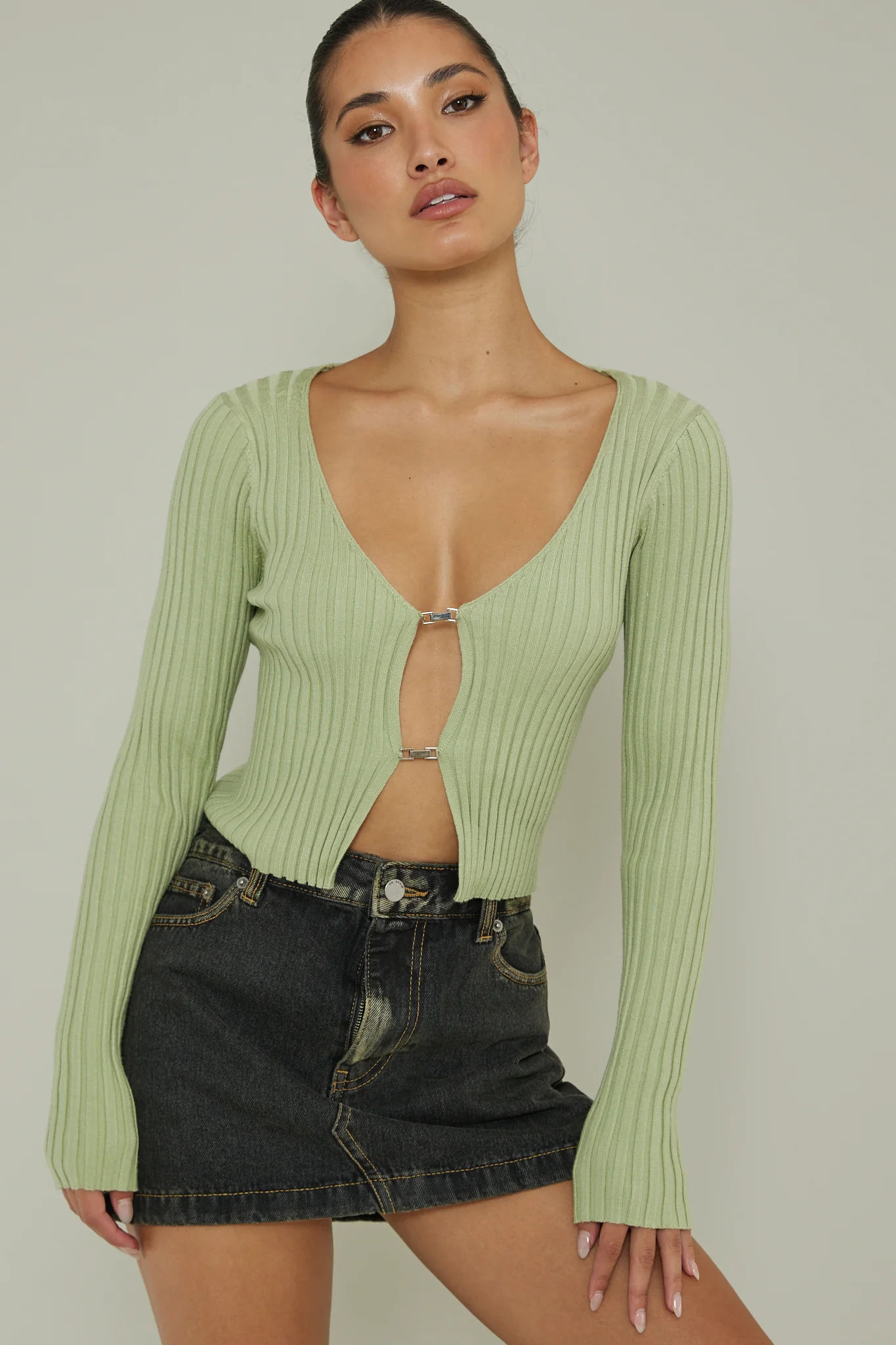New School Long Sleeve Top Light Sage - Ruaus