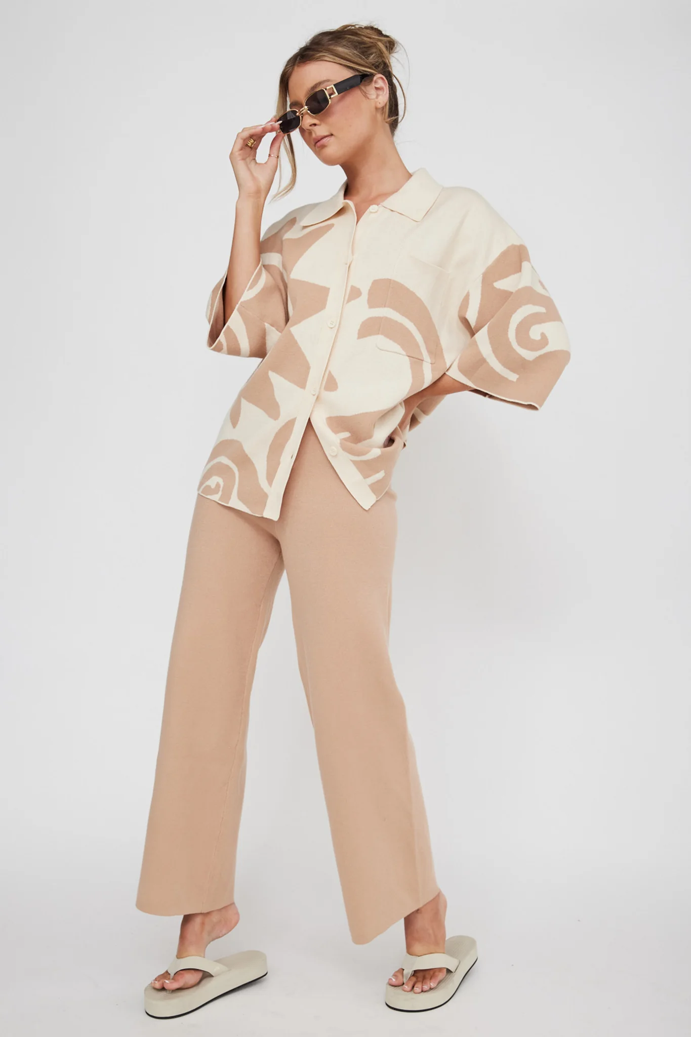 Nalani Knit Pants Wood - Ruaus