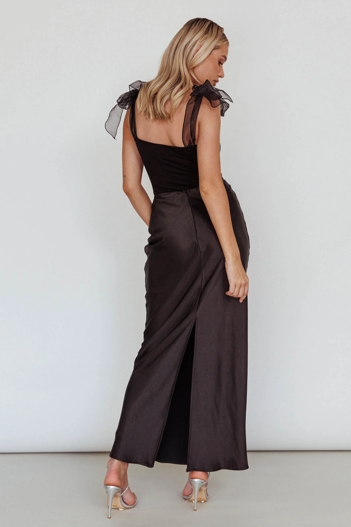 Midsomer Tied Shoulder Bodysuit Black - Ruaus