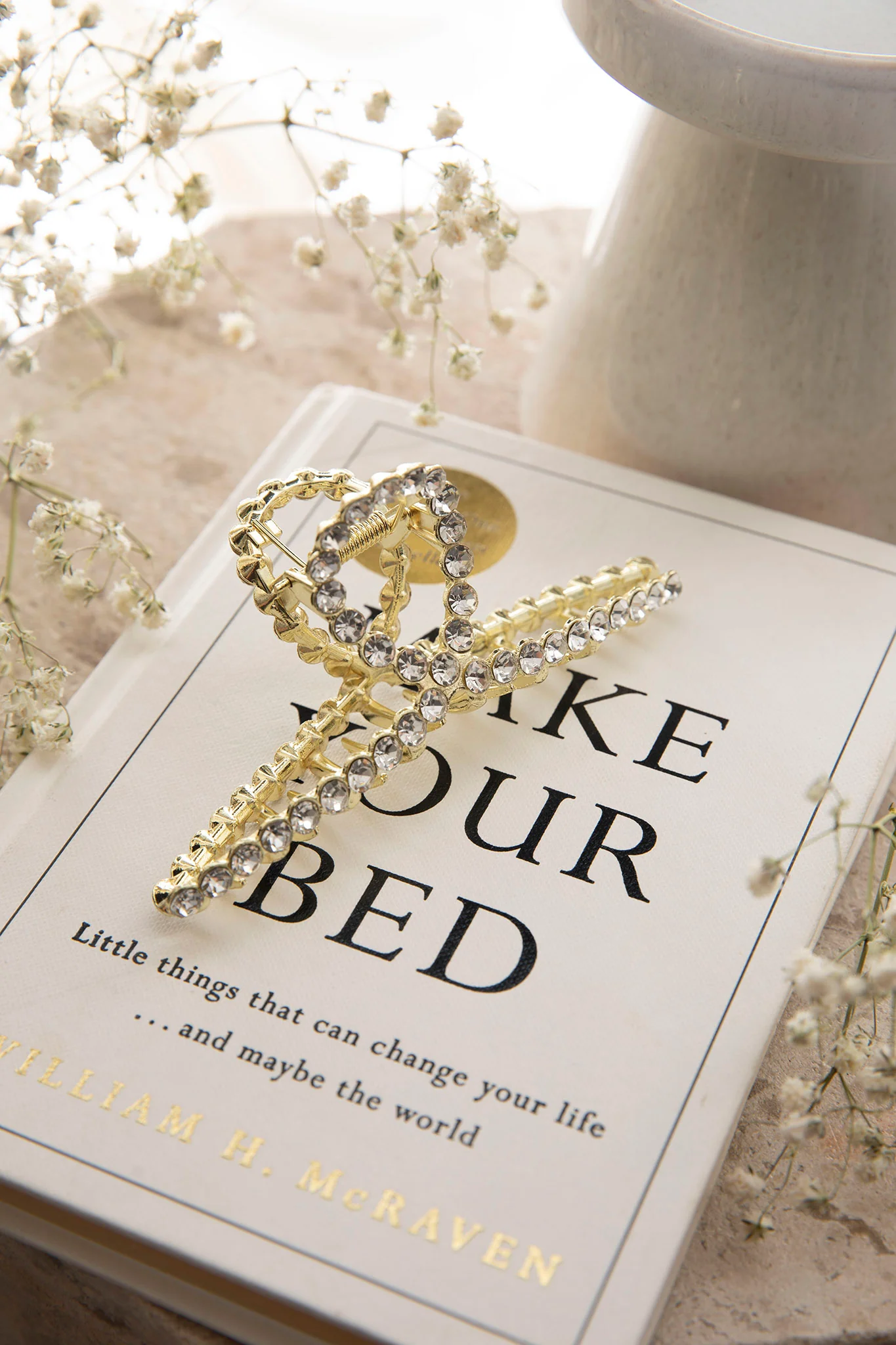 Mia Rhinestone Twist Hair Clip Gold - Ruaus