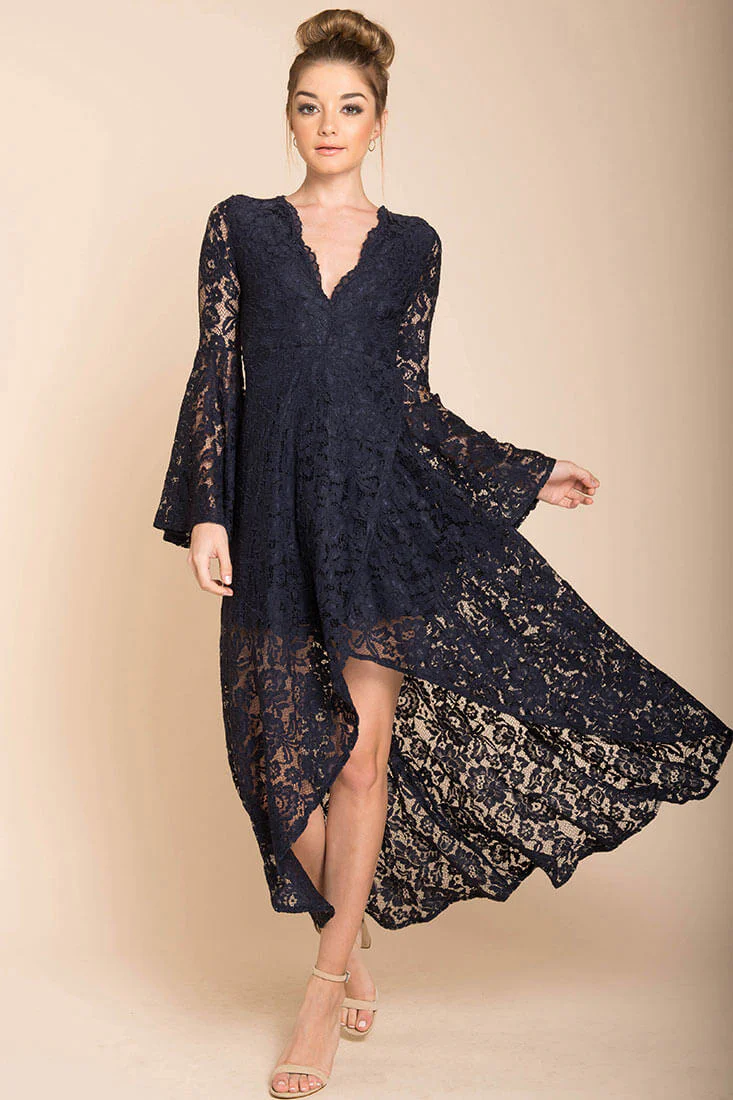 Aviva Gypsy Glam Maxi Dress Navy - Ruaus