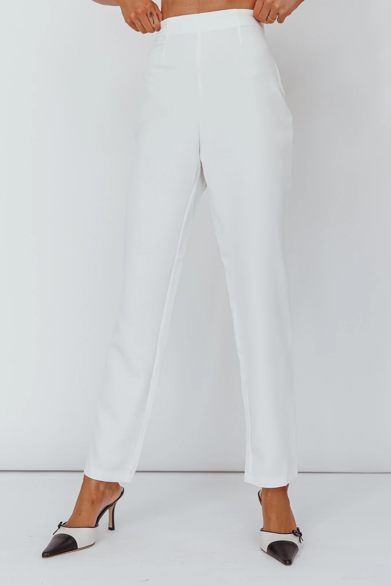 Moonlight Tango High Waist Pants White - Ruaus
