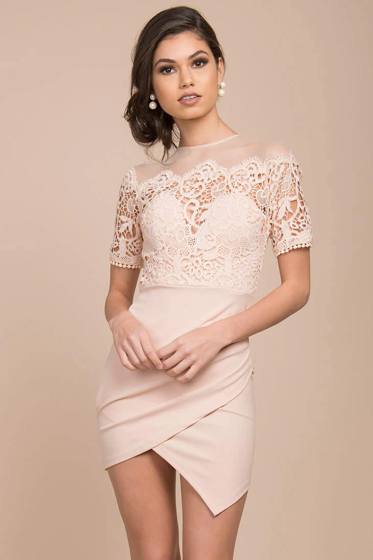 Gweneth Bodycon Dress Nude - Ruaus