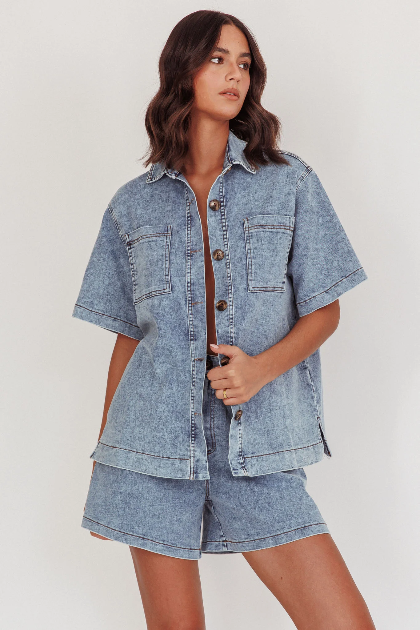 Ottawa Button Up Shirt Denim Blue - Ruaus
