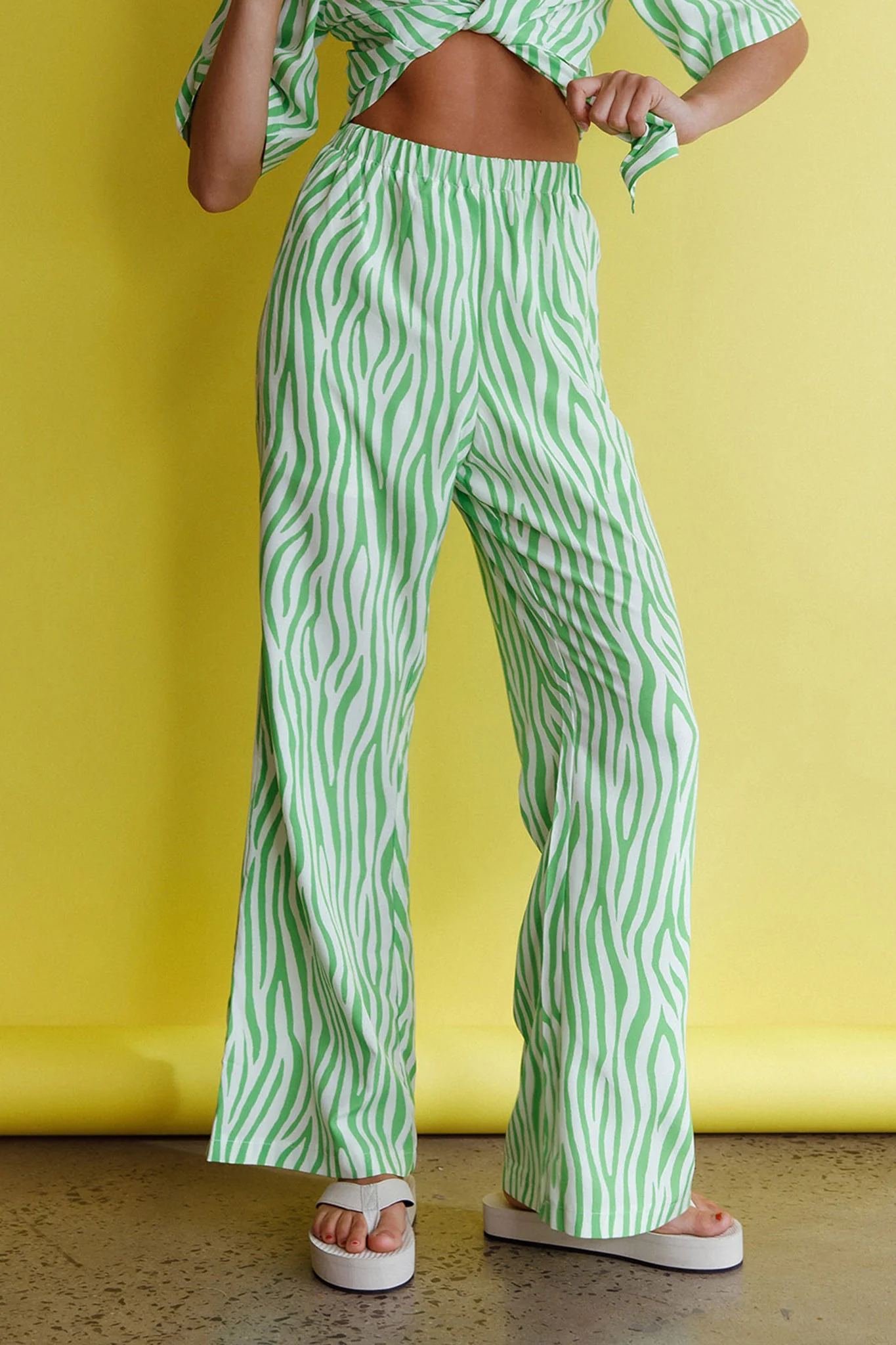 Just A Hunch Pants Zebra Green - Ruaus