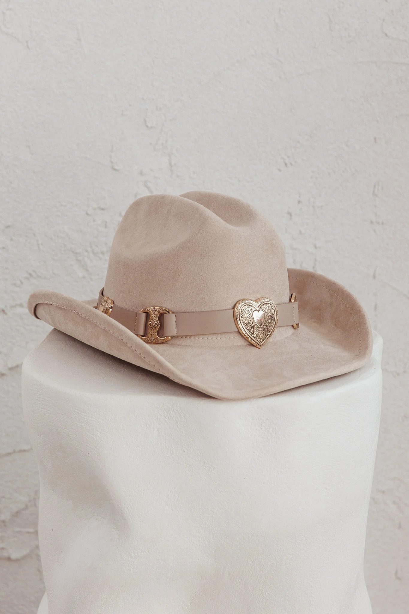 Longhorn Heart Decoration Cowboy Hat Khaki - Ruaus