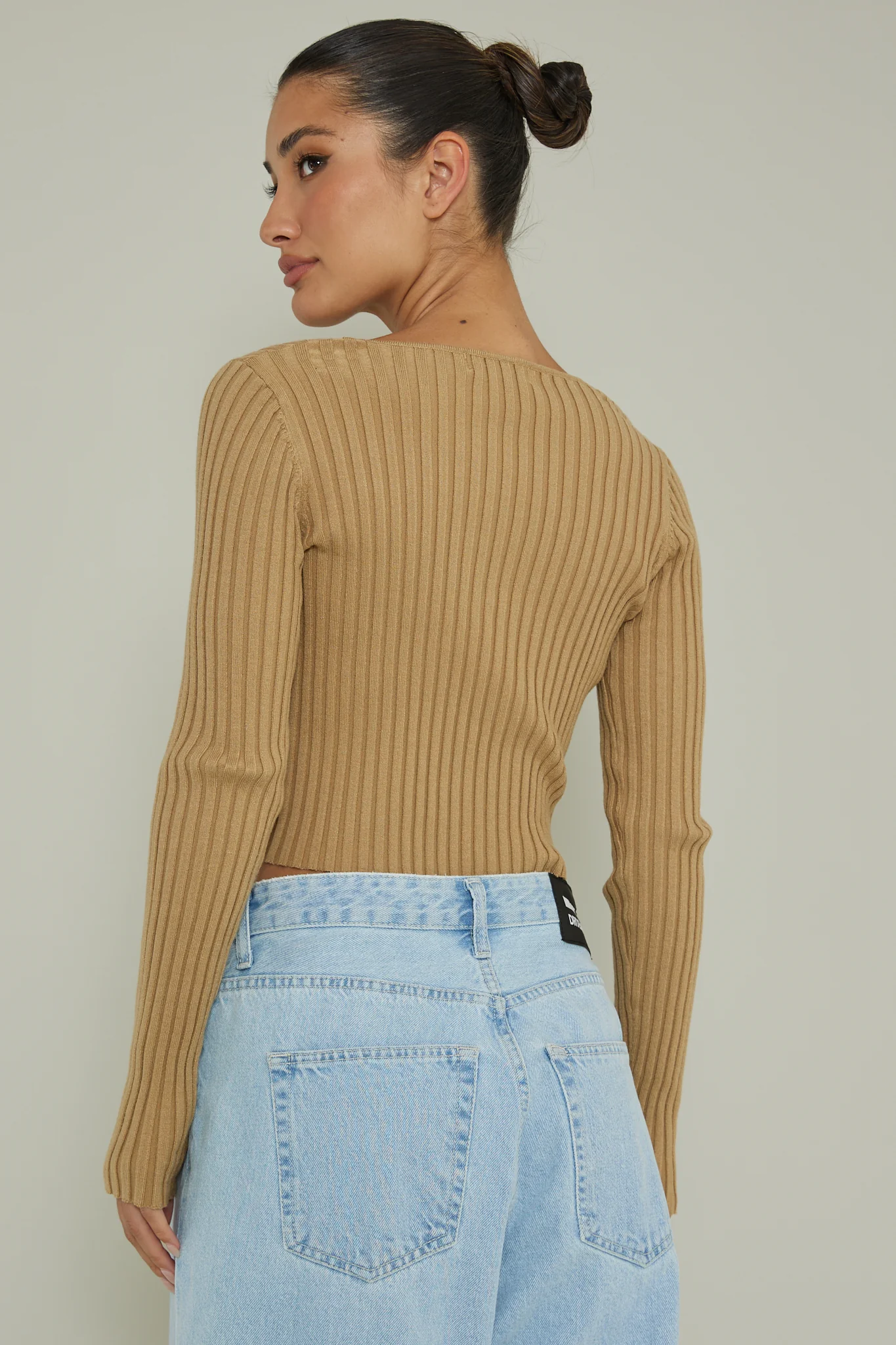 New School Long Sleeve Top Taupe - Ruaus