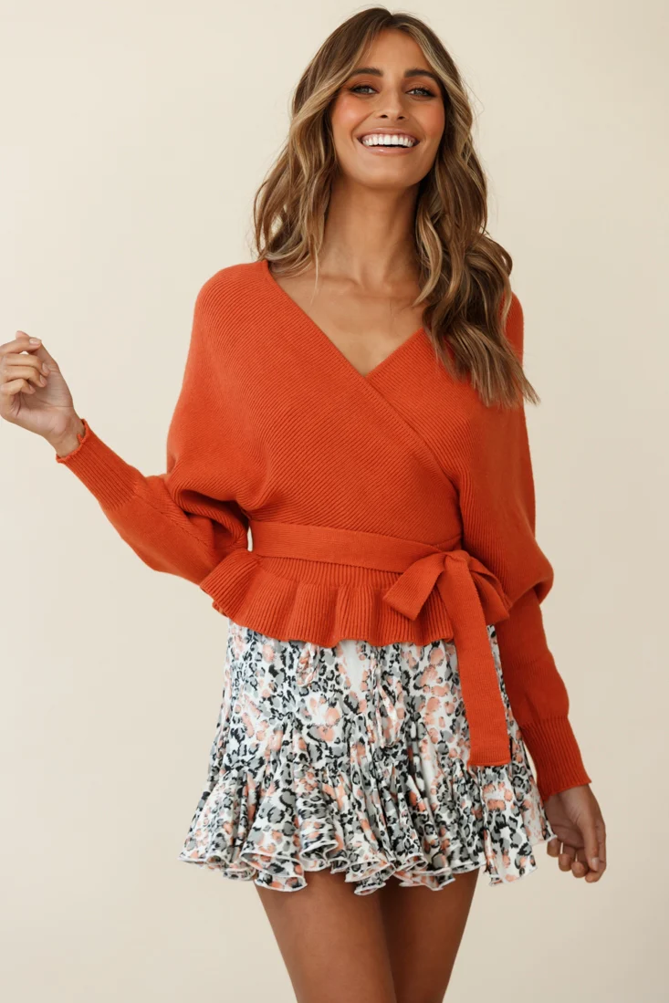 Amara Long Sleeve Knit Top Camel - Ruaus