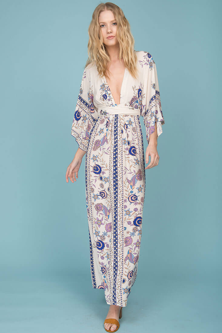 Kira Zip Up Maxi Dress Lily Purple - Ruaus