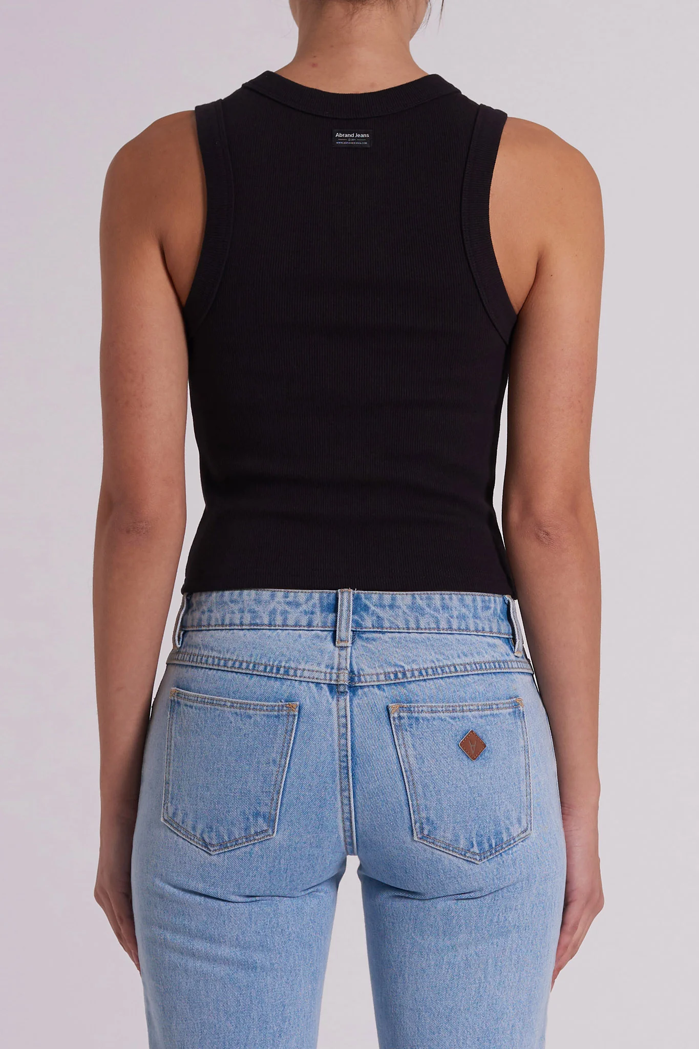 Abrand Heather Icon Long Singlet Top Black - Ruaus