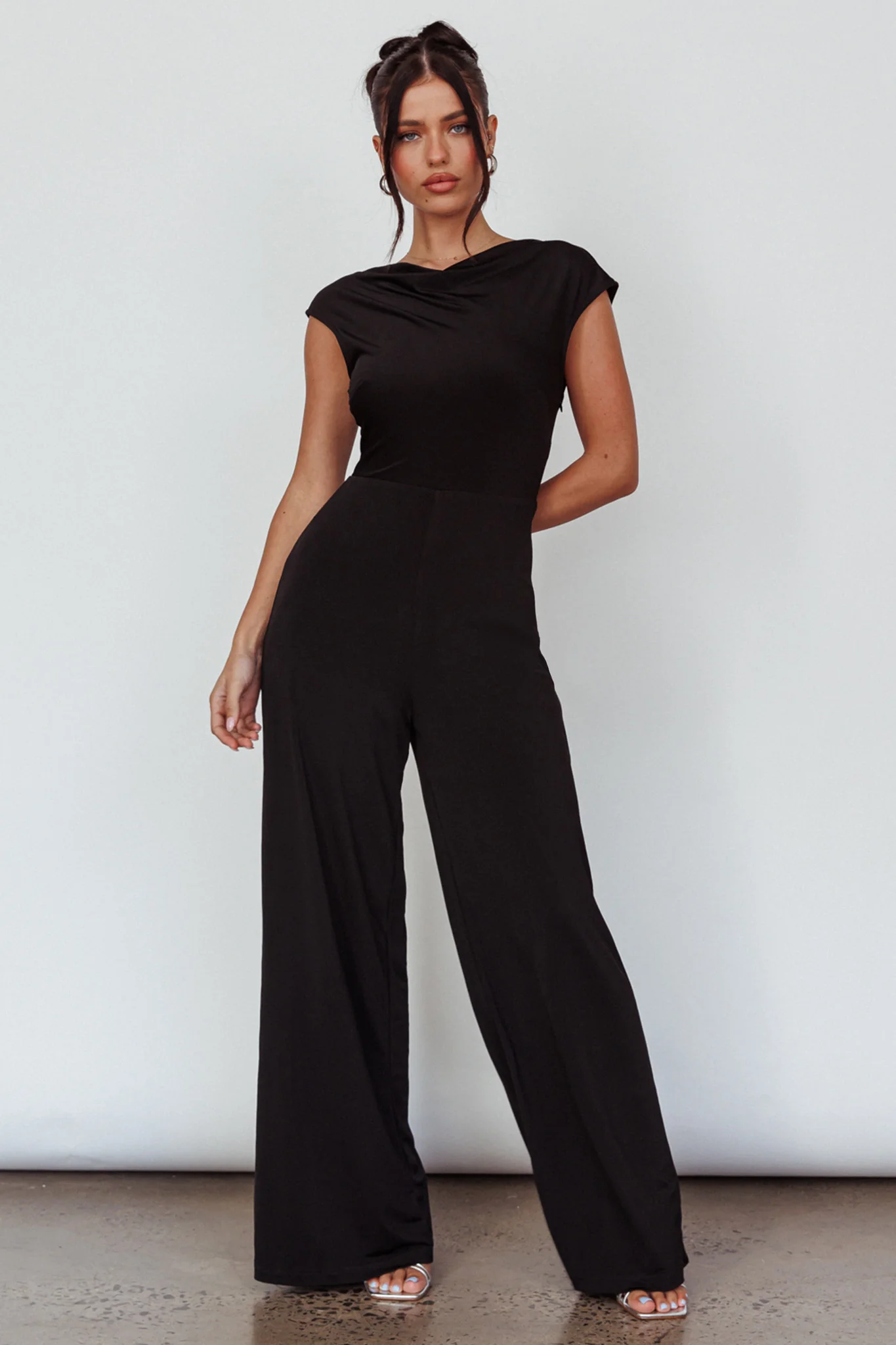 Lucinda Twist Back Jumpsuit Black - Ruaus