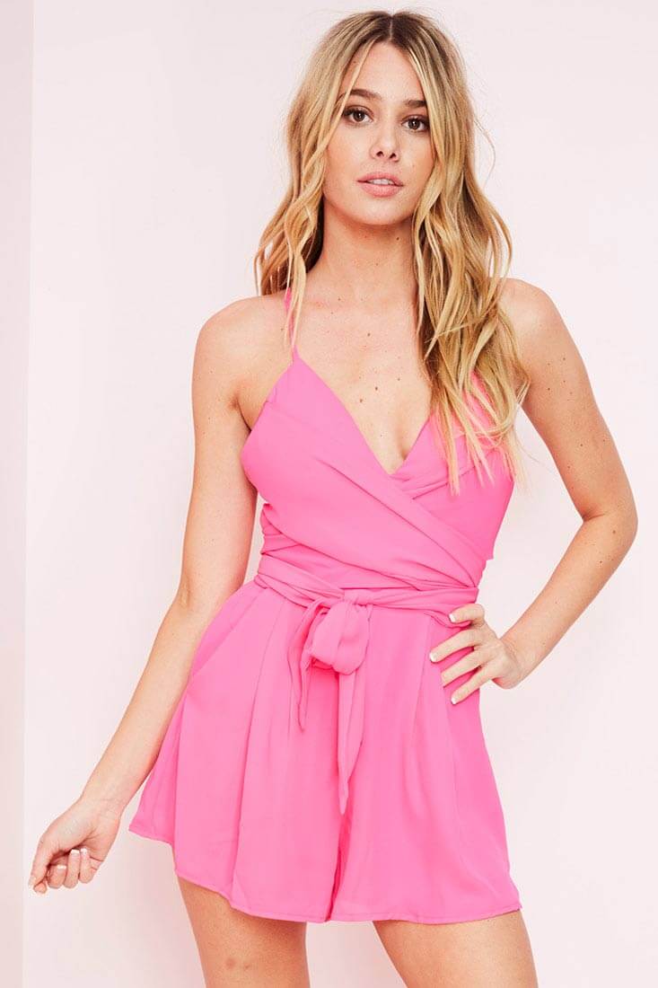 Xzander Dressy Romper Hot Pink - Ruaus