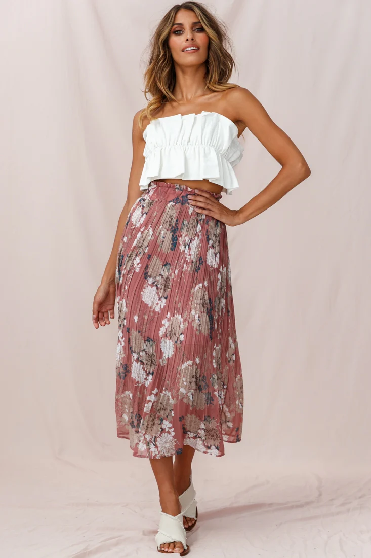 Thea Ruffle Crop Top White - Ruaus