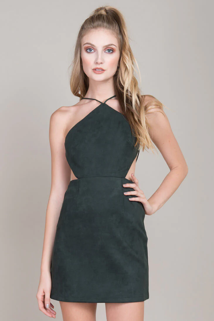 Tasia Bodycon Cocktail Dress Forest Green - Ruaus