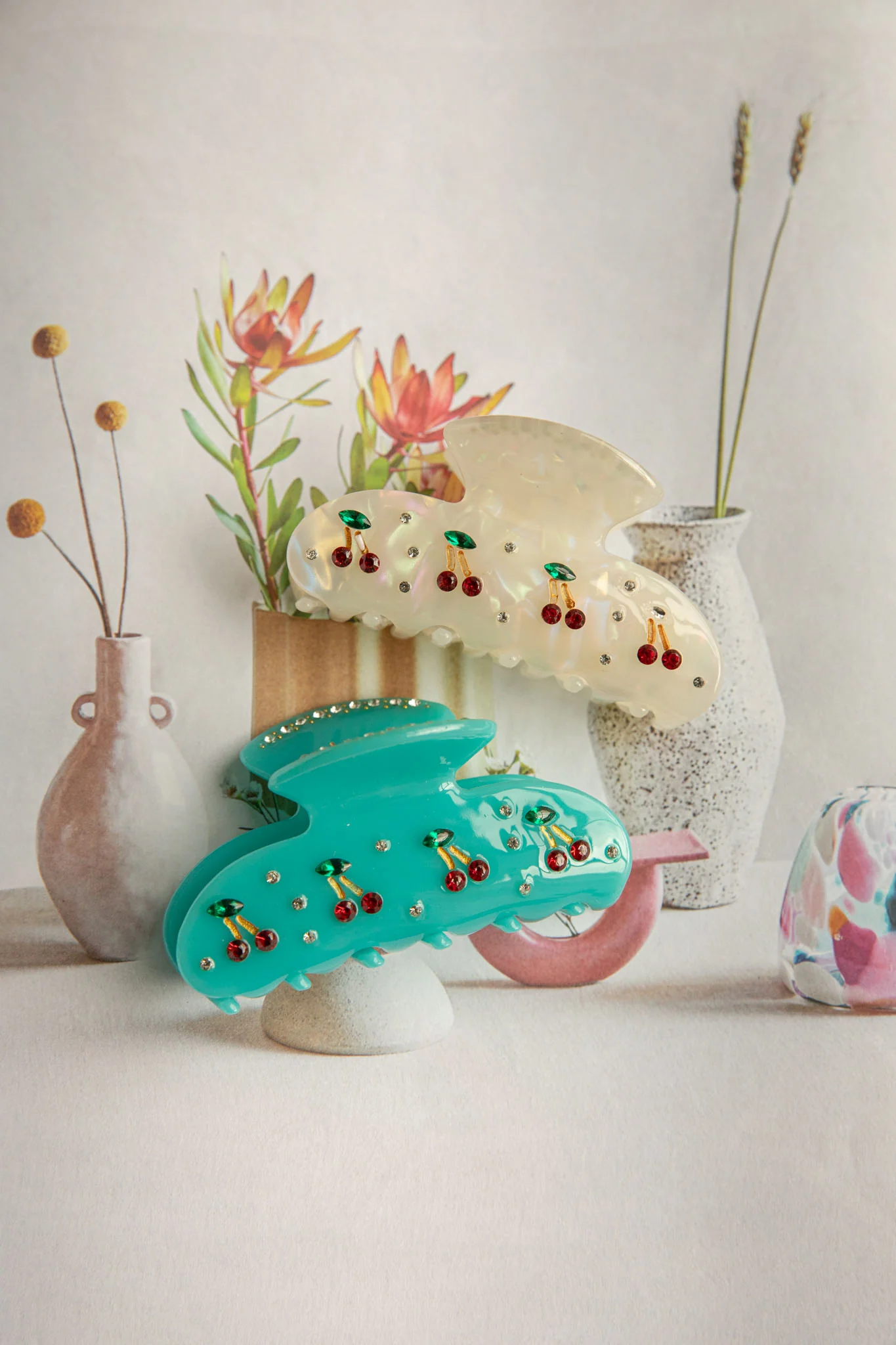 Cherry Pie Hair Clip Blue - Ruaus