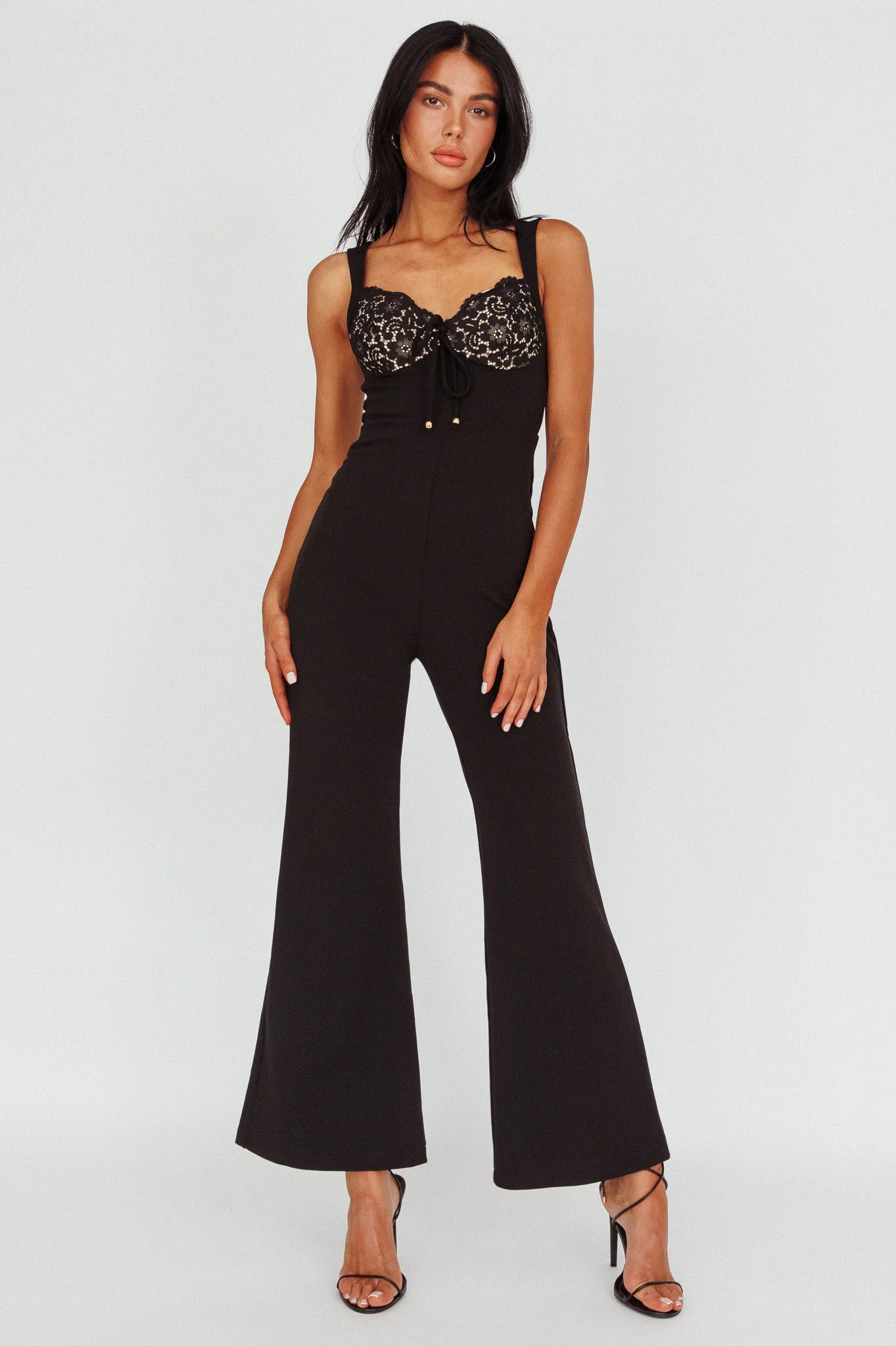 Ti Amo Lace Bust Jumpsuit Black - Ruaus