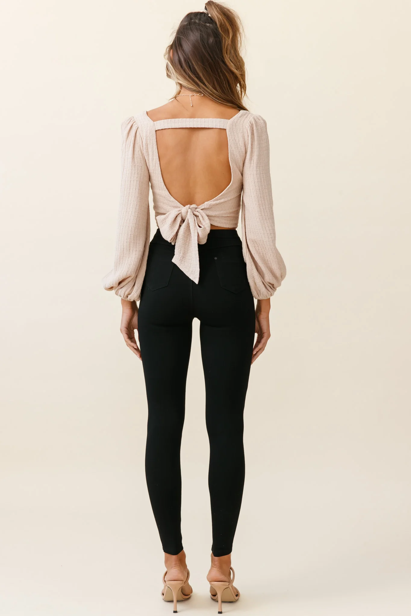 Charleston High-Waisted Ripped Detail Skinny Leg Pants Black - Ruaus