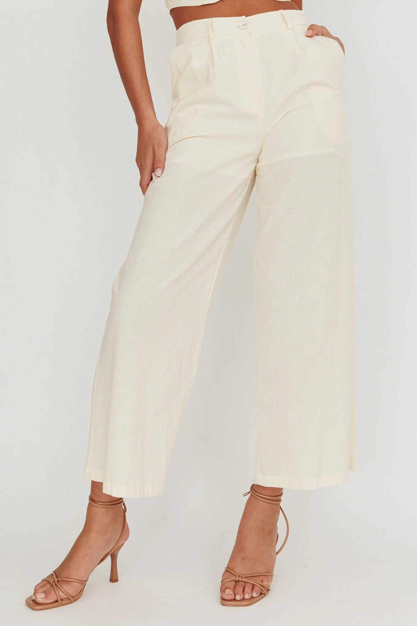 Breathless Wide Leg Pant Oat - Ruaus