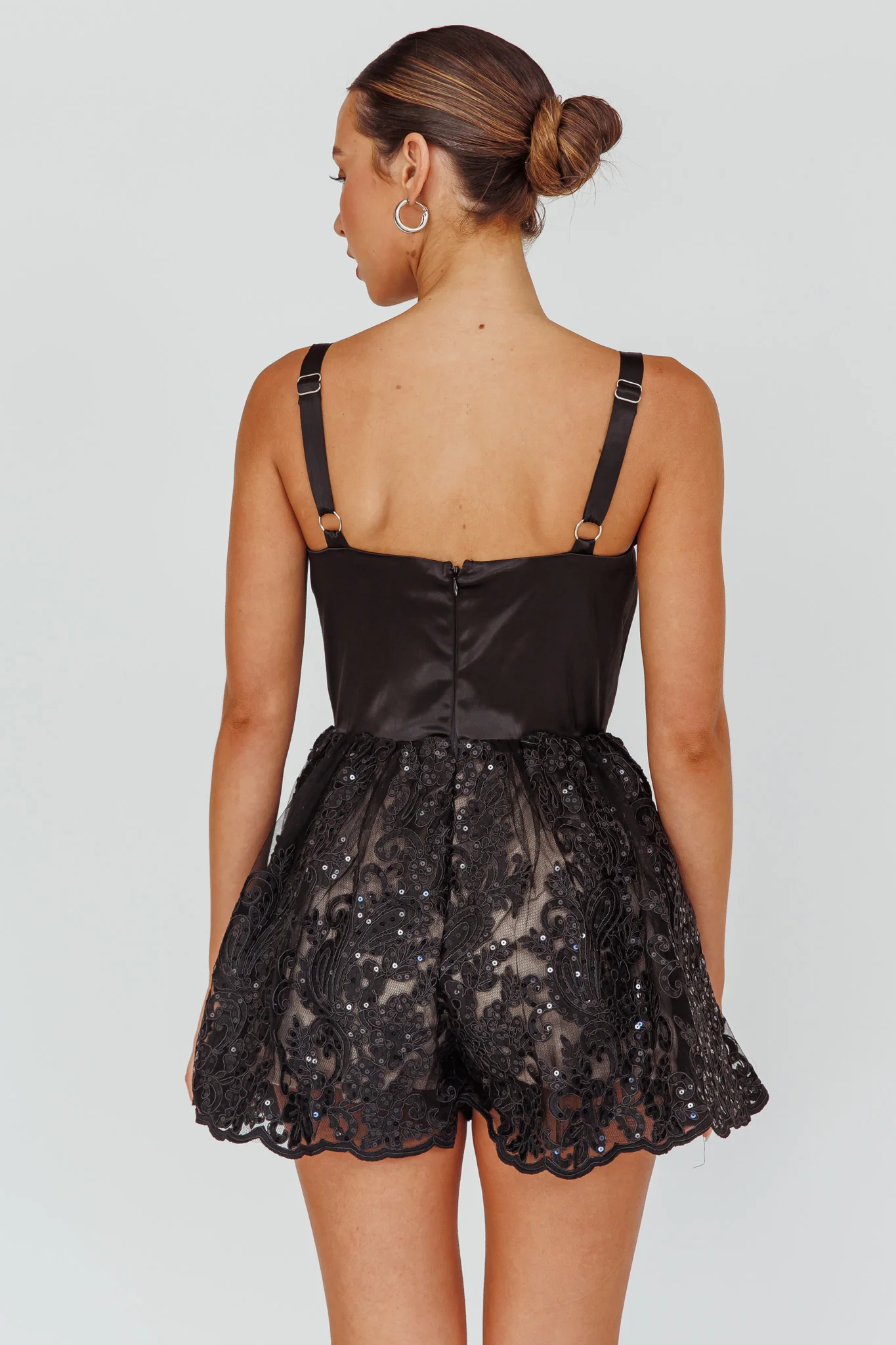 Georgia May Lace Romper Black - Ruaus