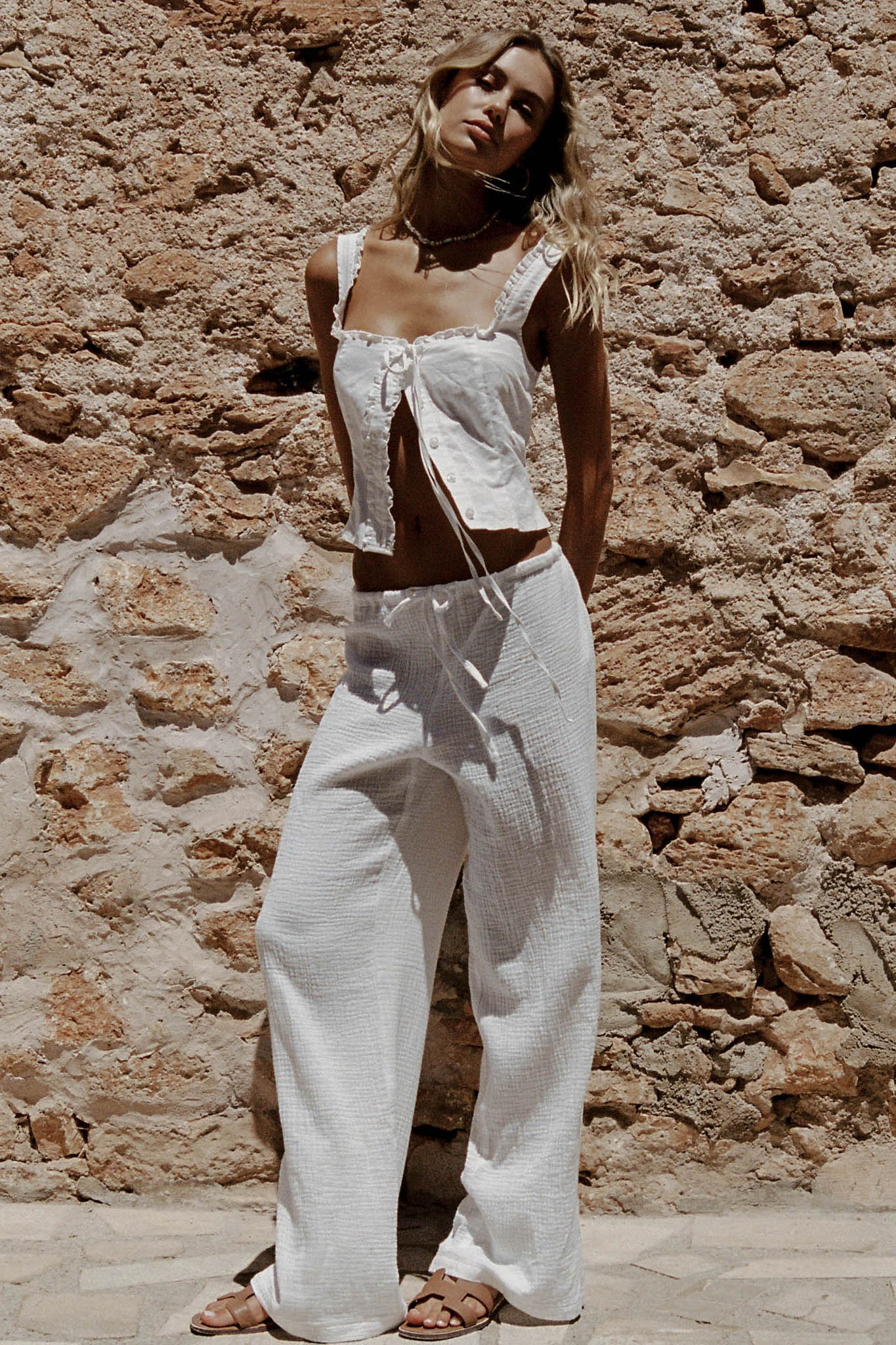 SNDYS Irene Pant White - Ruaus