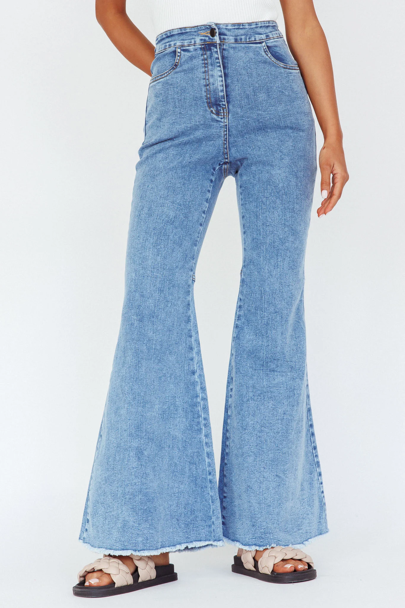 Mulholland Boot Cut Jeans Denim Blue - Ruaus