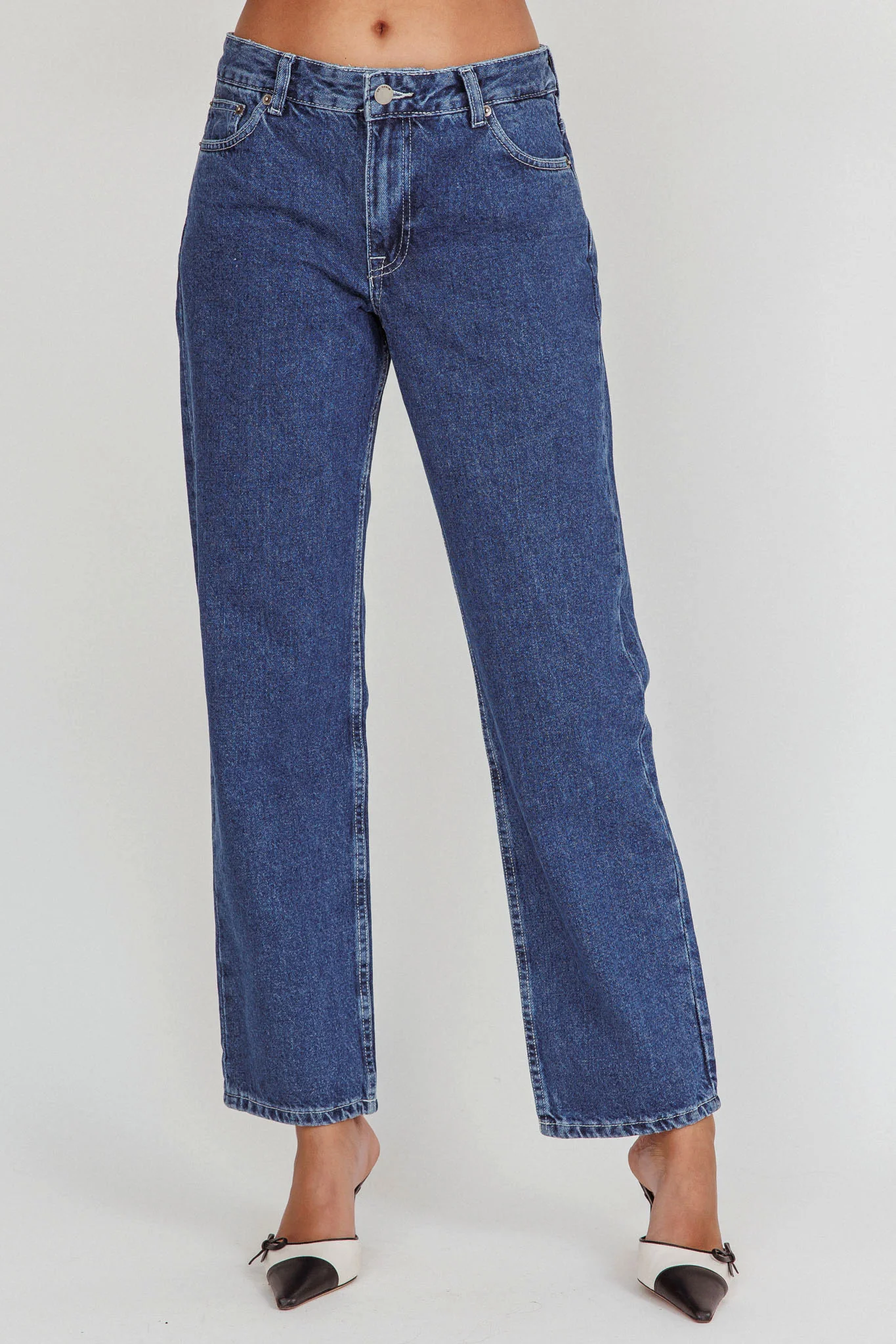 DR DENIM Arch Straight Jeans Pebble Mid Stone - Ruaus