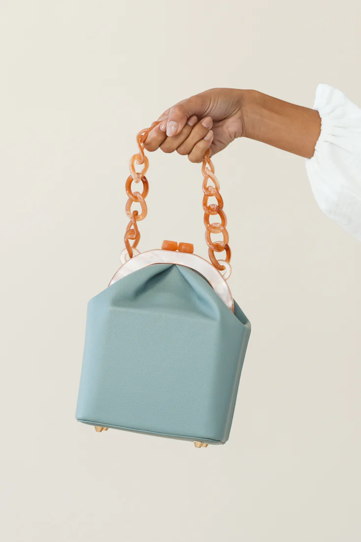 Kerrie Kiss-Lock Box Bag Pistachio - Ruaus