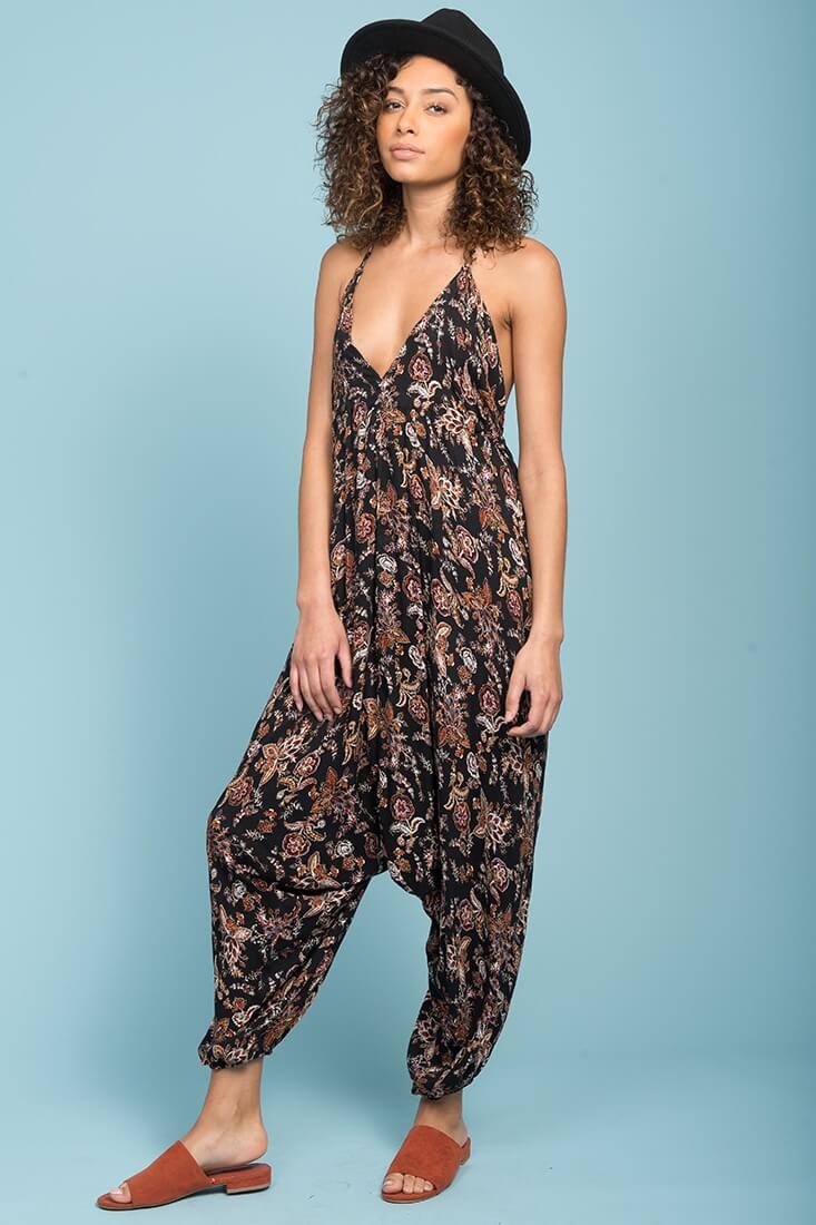 Annalee Floral Print Boho Jumpsuit - Ruaus