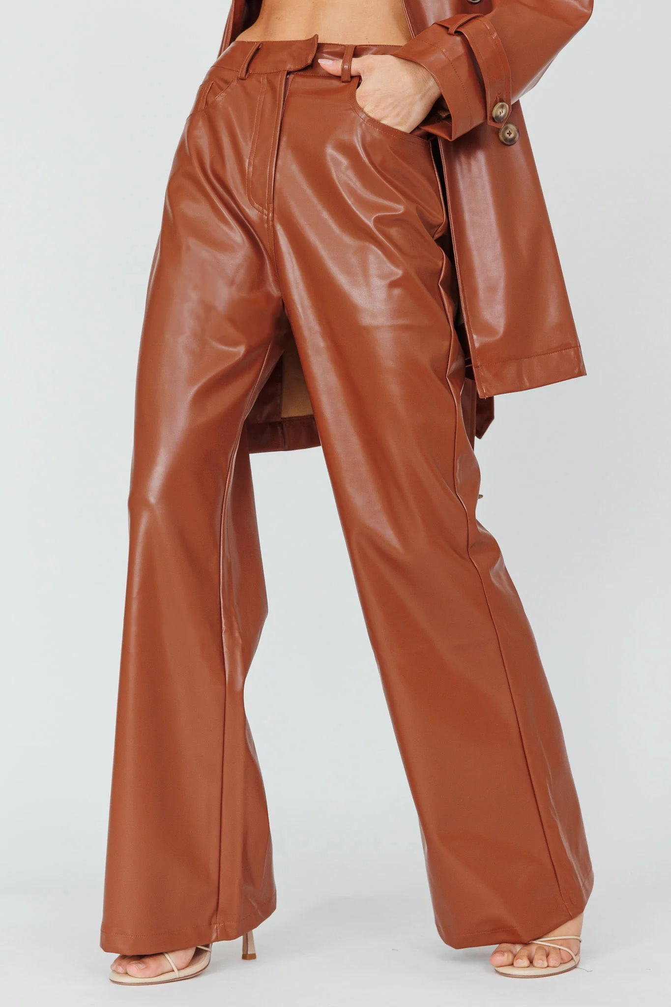Coussin Faux Leather Pants Terracotta - Ruaus