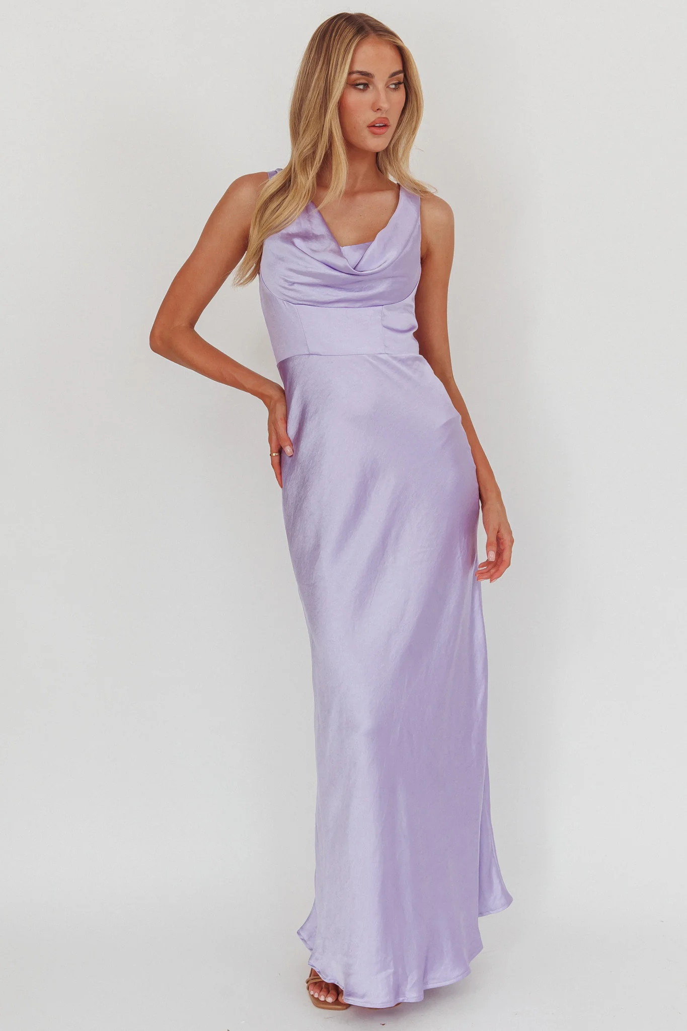 Lainy Cowl Bust Maxi Dress Lilac - Ruaus