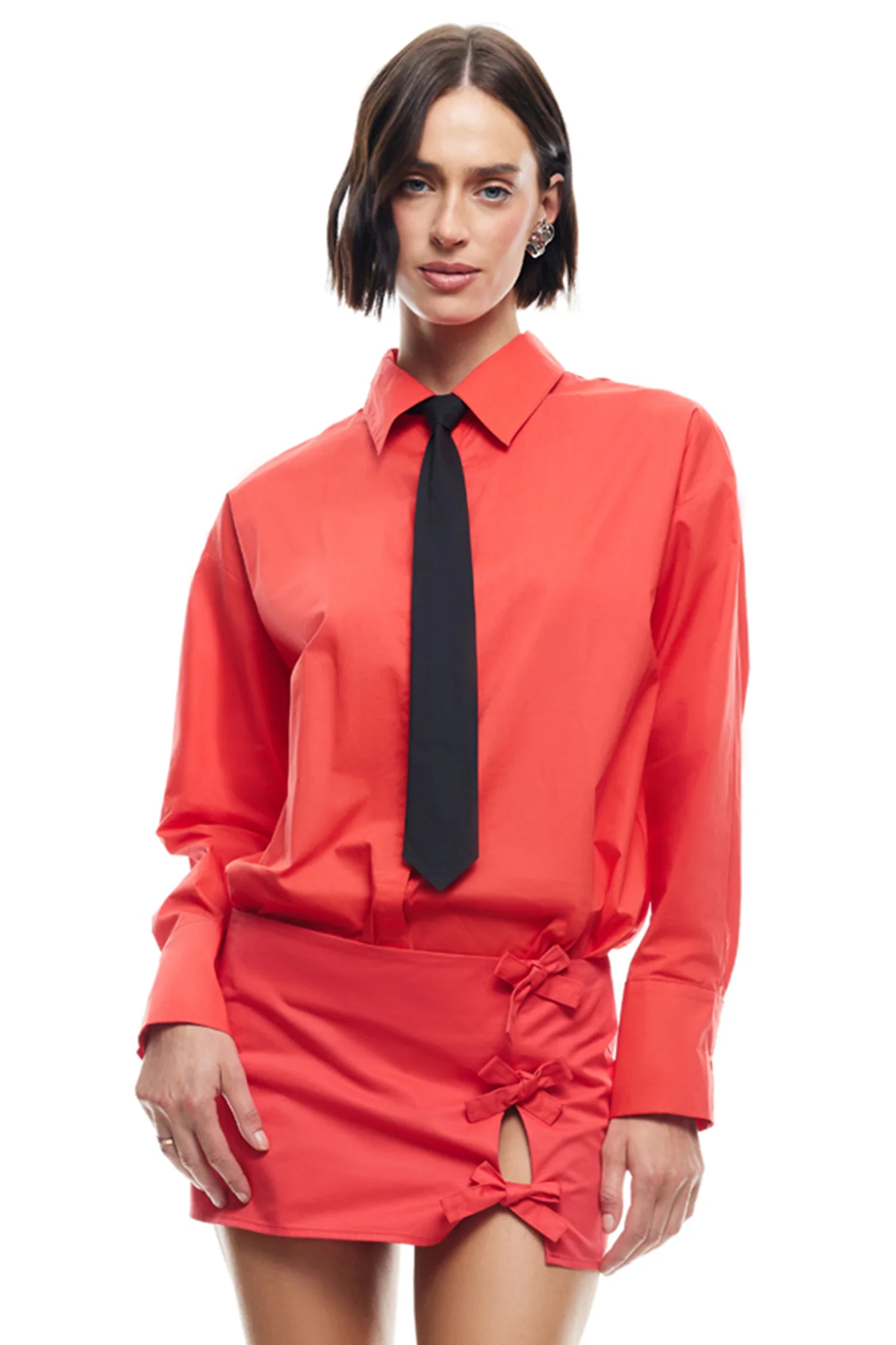 LIONESS Valentino Tie Shirt Crimson - Ruaus