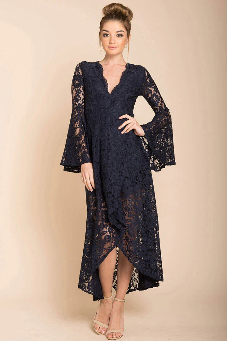 Aviva Gypsy Glam Maxi Dress Navy - Ruaus
