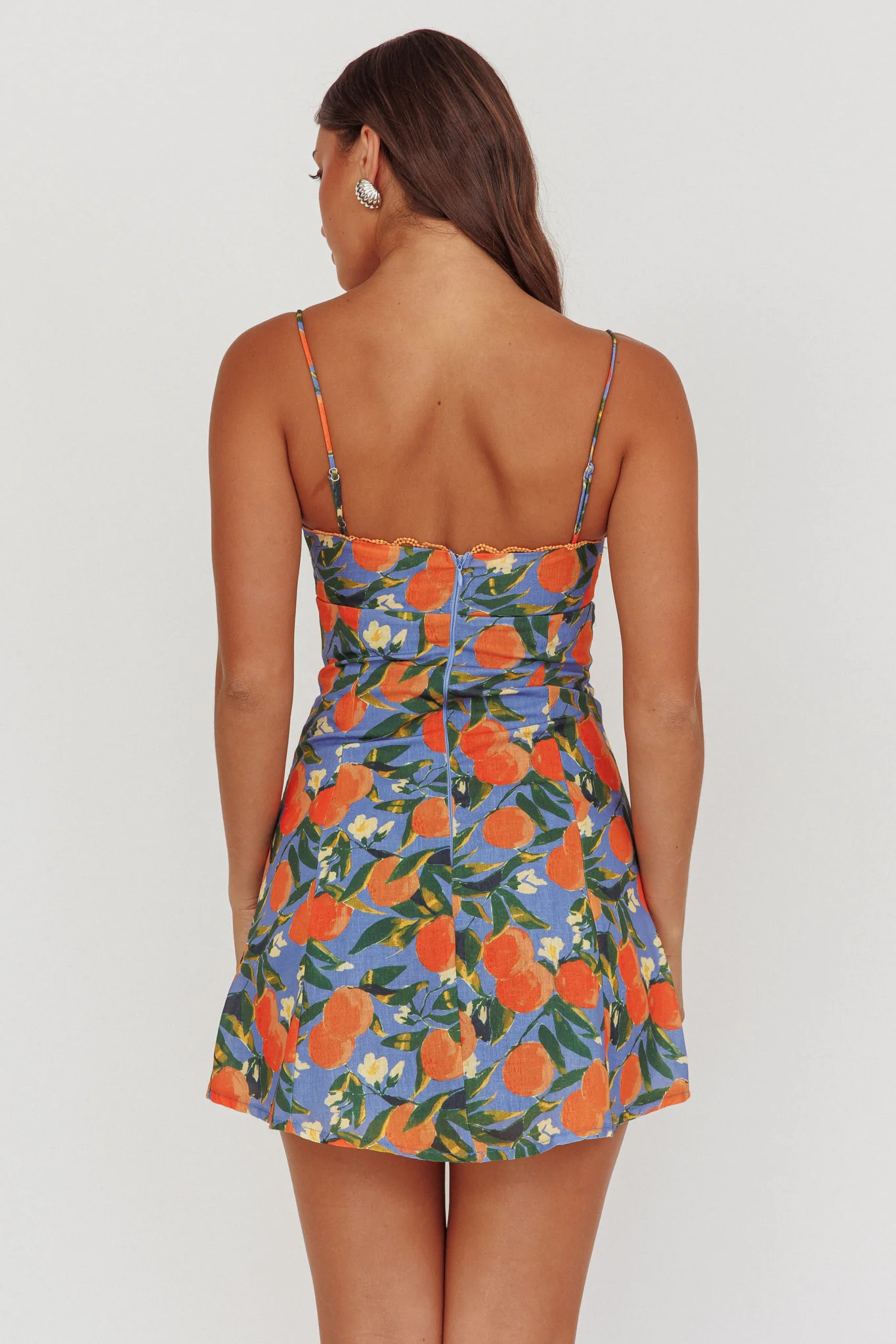 Chamberlain Scallop Trim Mini Dress Citrus Orange - Ruaus