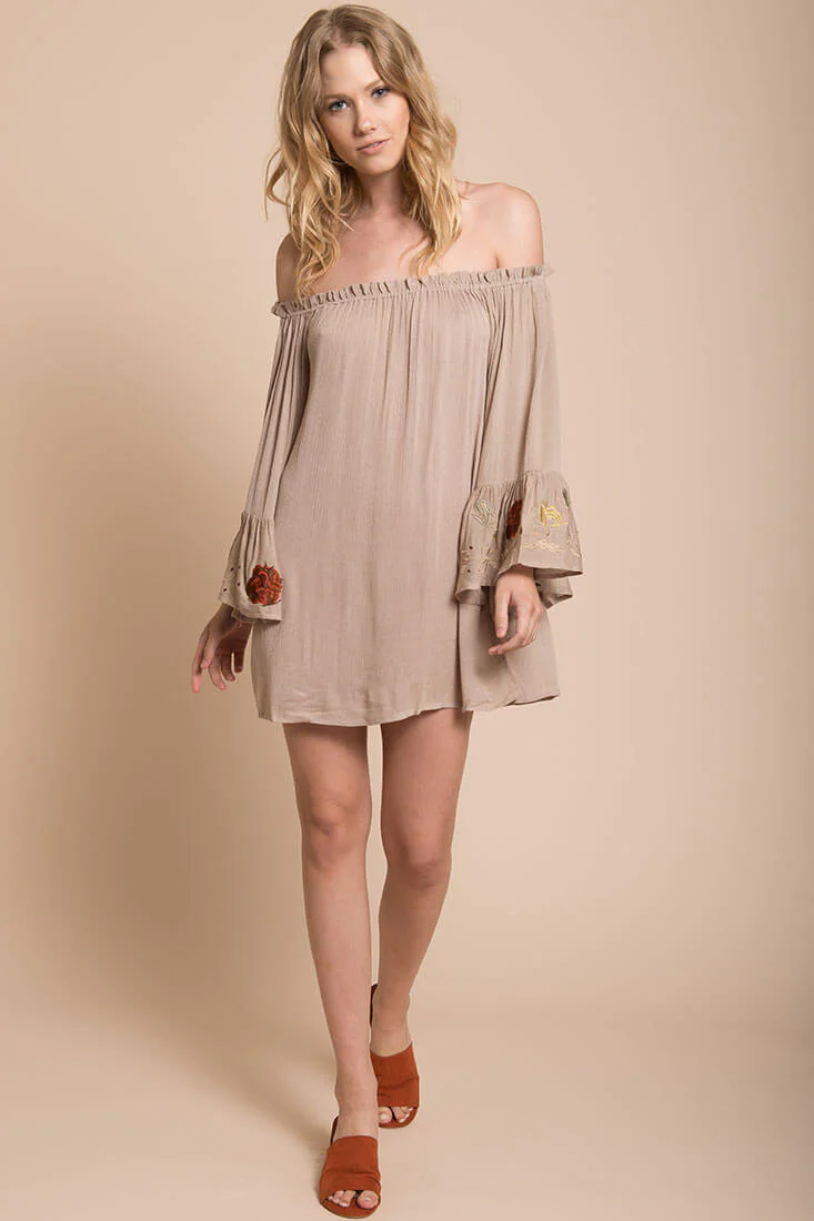 Aubree Loose Dress Taupe - Ruaus