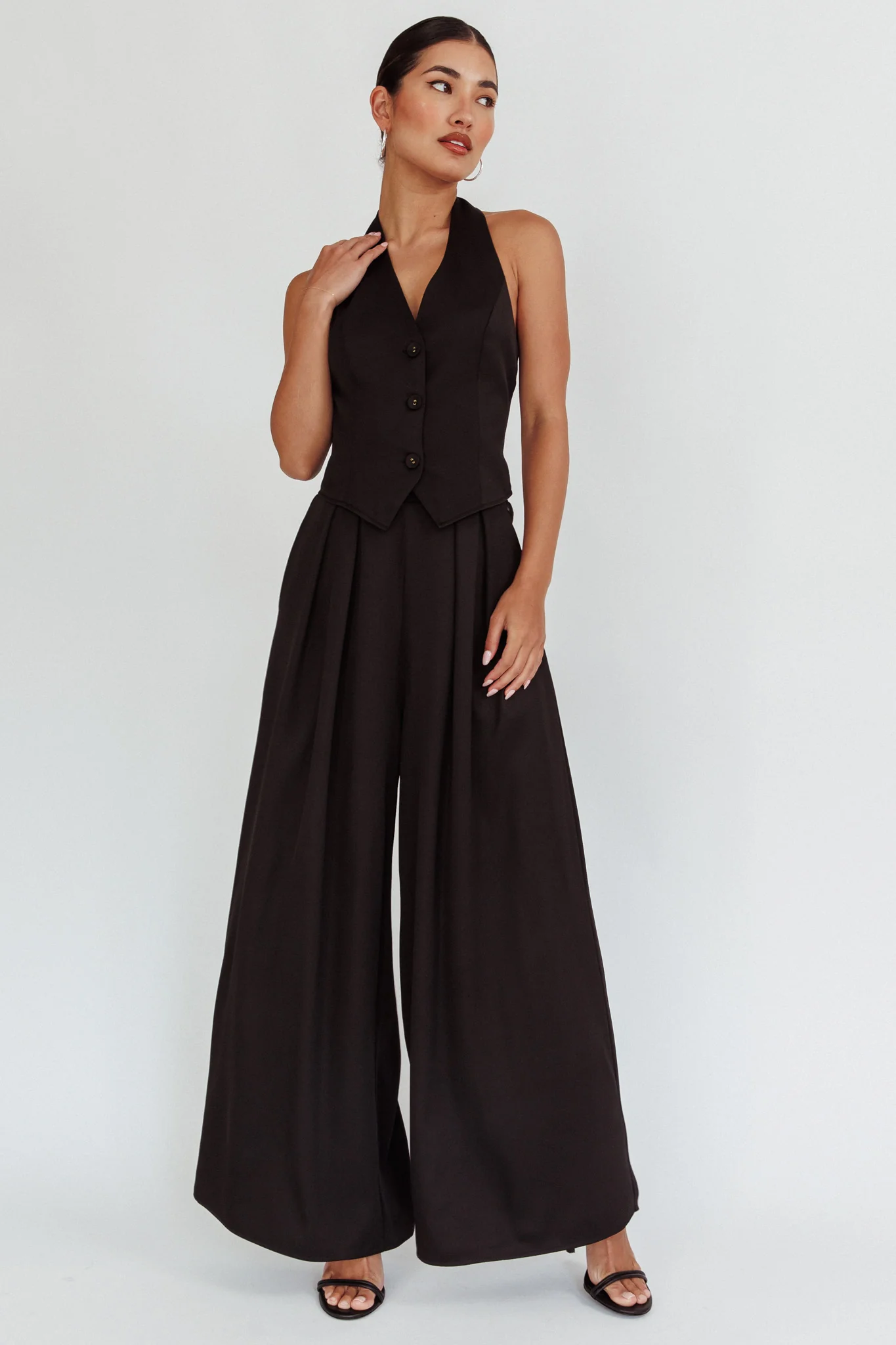 Tammi Wide Leg Pants Black - Ruaus
