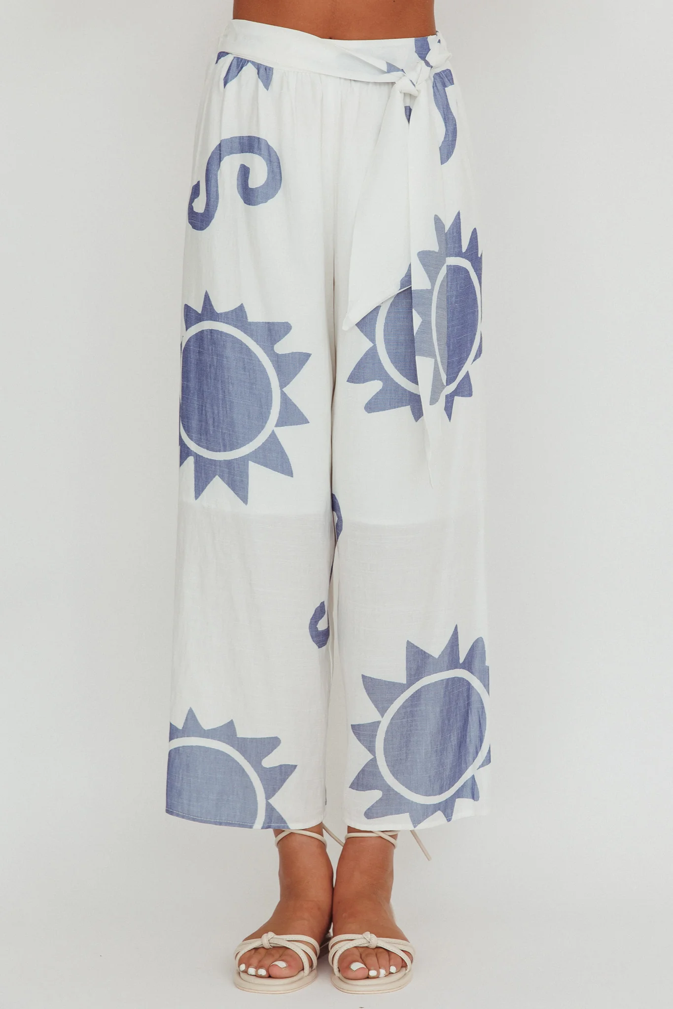 Nectar Sun Print Wide Leg Pants Blue - Ruaus