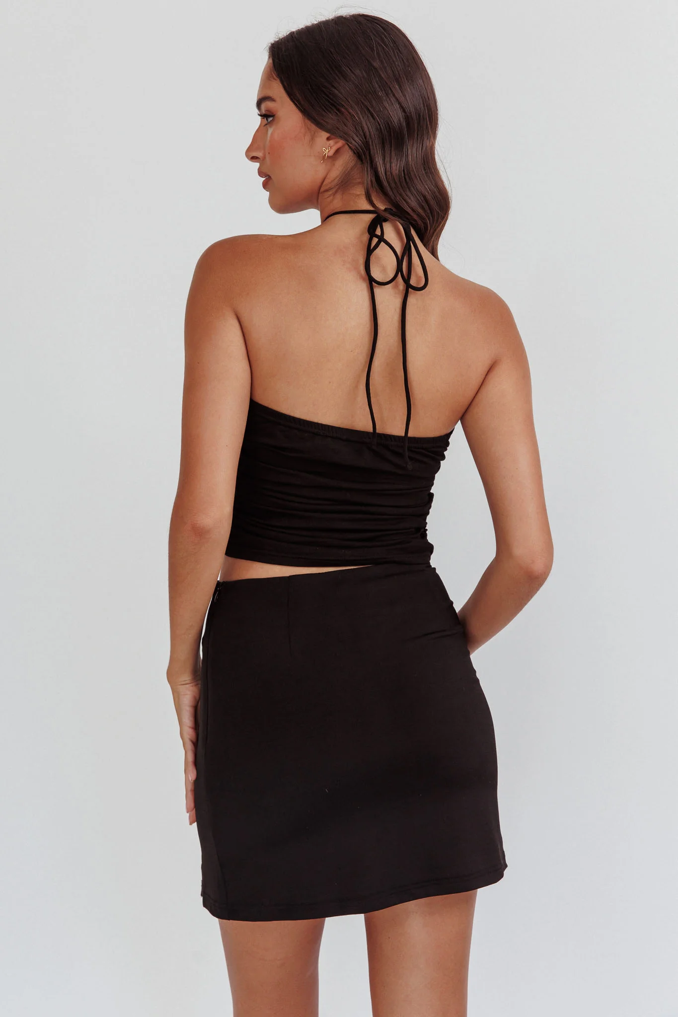 Mallorie Rose Bust Halter Top Black - Ruaus