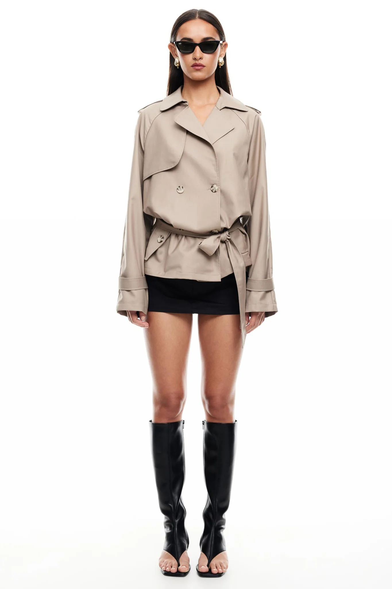 LIONESS Cropped Trencherous Coat Mushroom - Ruaus