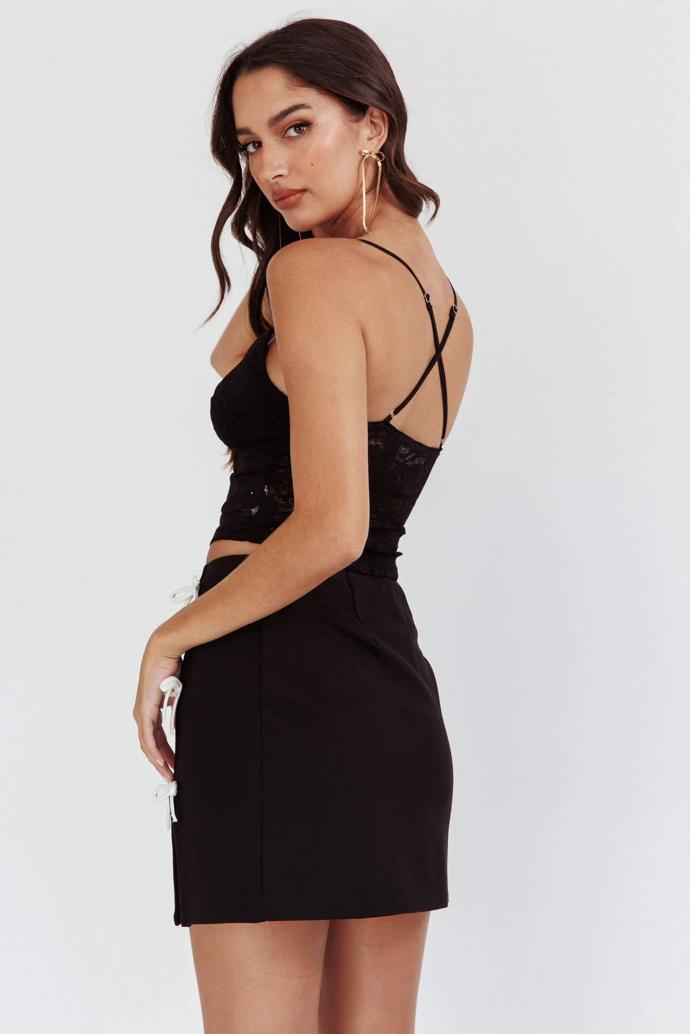 Patrina Lace Cami Top Black - Ruaus