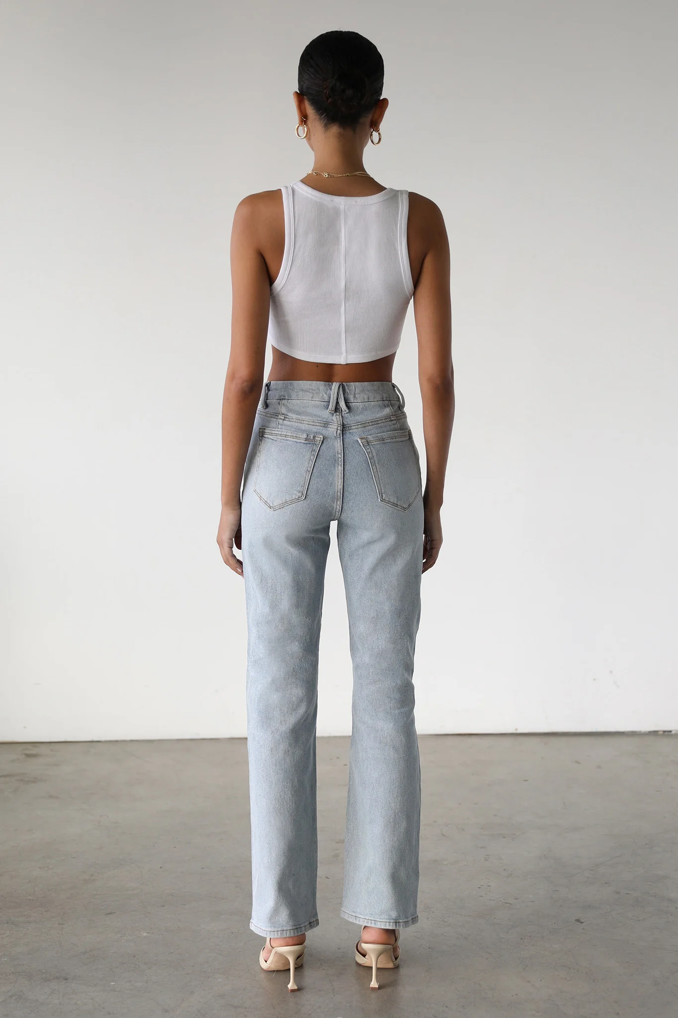 DOGMA High Rise Straight Leg Denim Jeans Light Wash - Ruaus